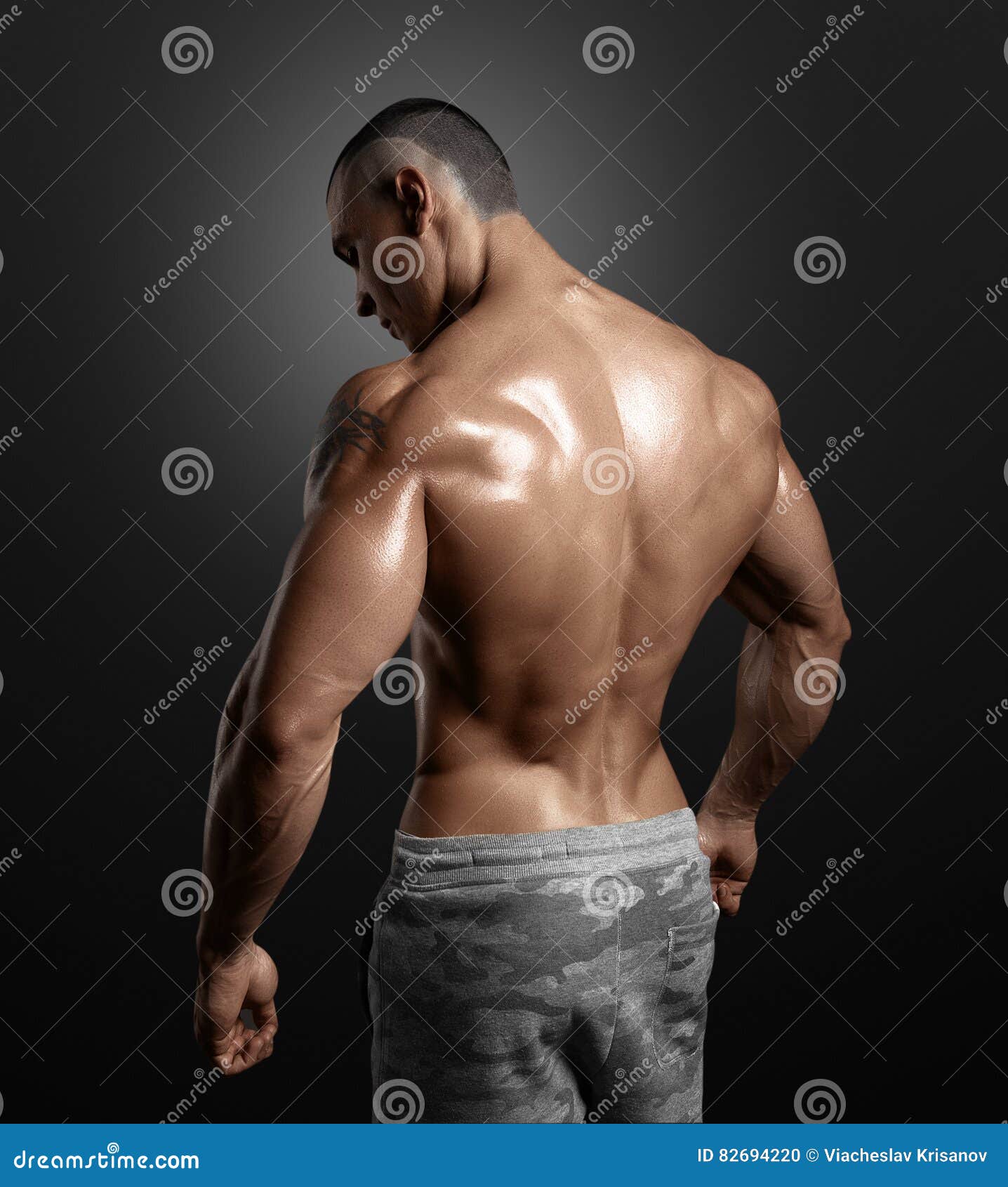 male fitness model back