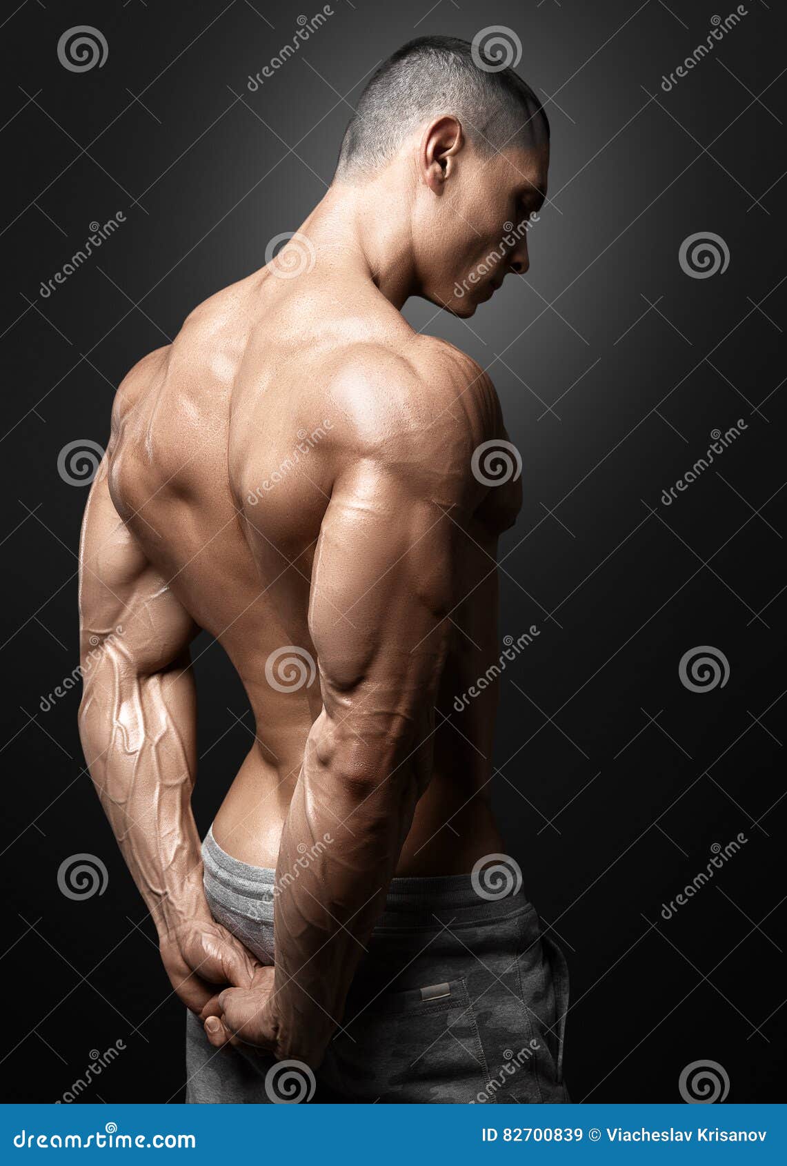 male fitness model back