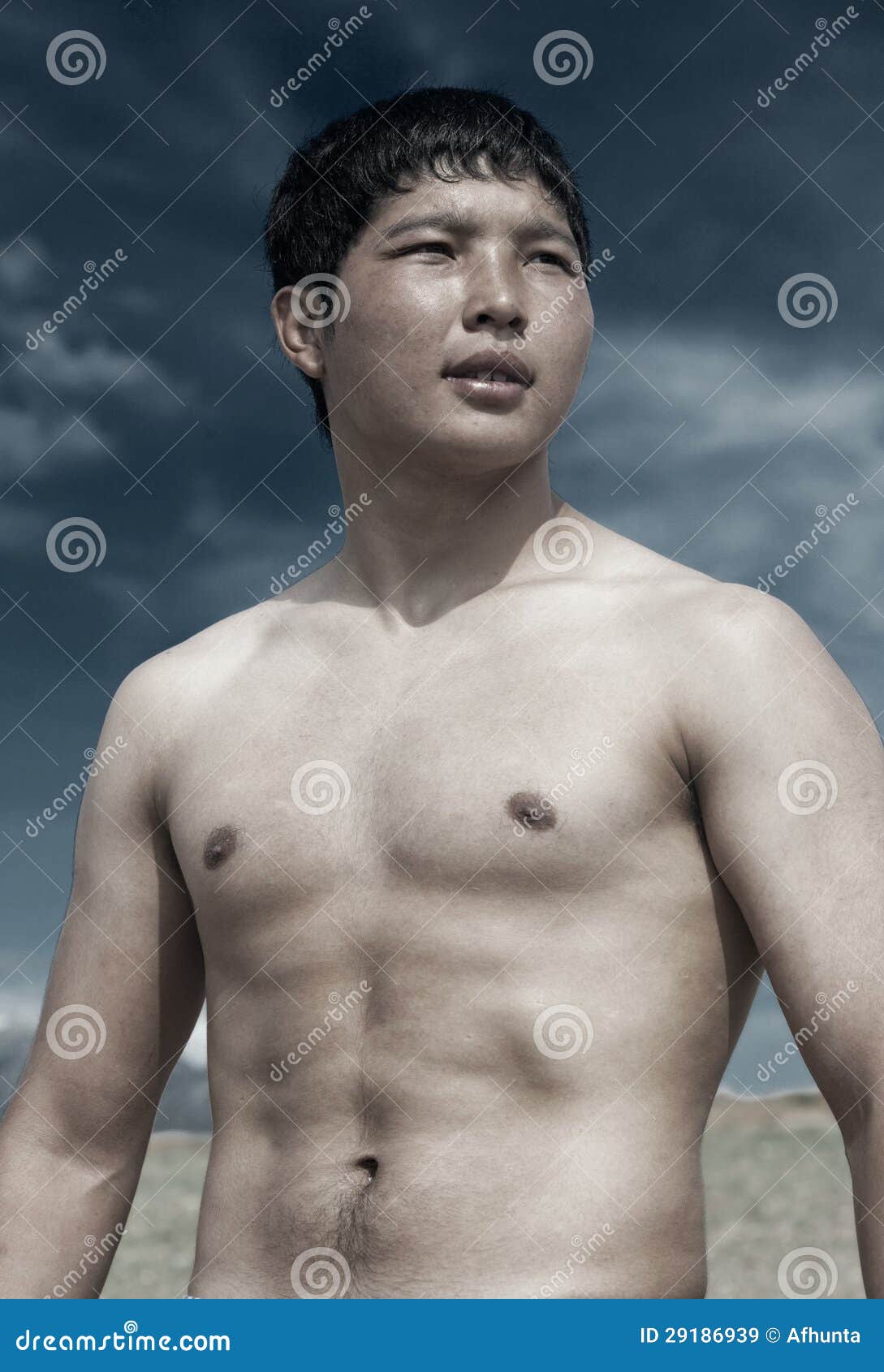 Muscled Mongolian model stock image. Image of asian, oriental - 29186939