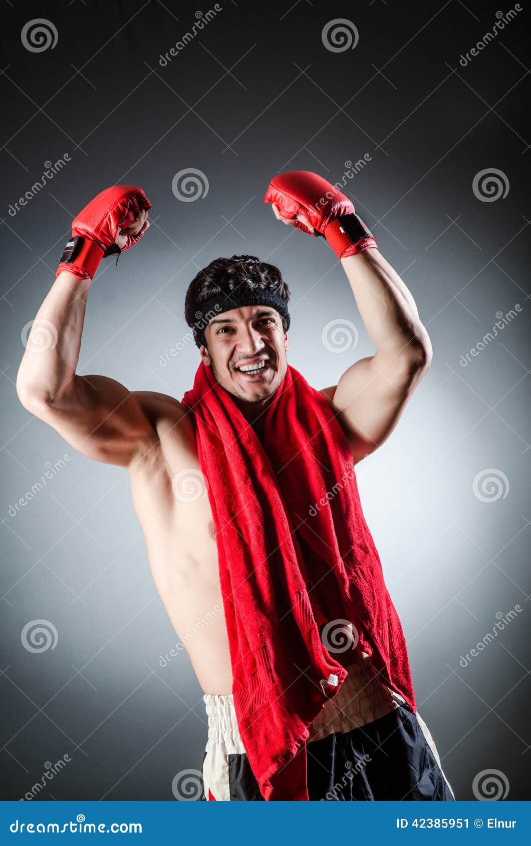 Muscular boxer stock image. Image of competitor, biceps 42385951
