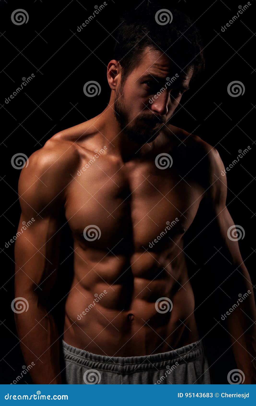 Muscular and Defined Six Pack Abs on Handsome Male Model Stock Image -  Image of lifestyle, fitness: 95143683