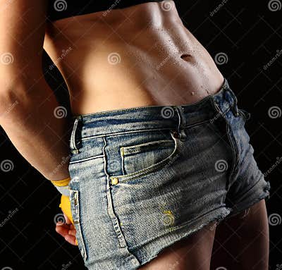 Muscular female torso stock image. Image of shorts, female - 29572733