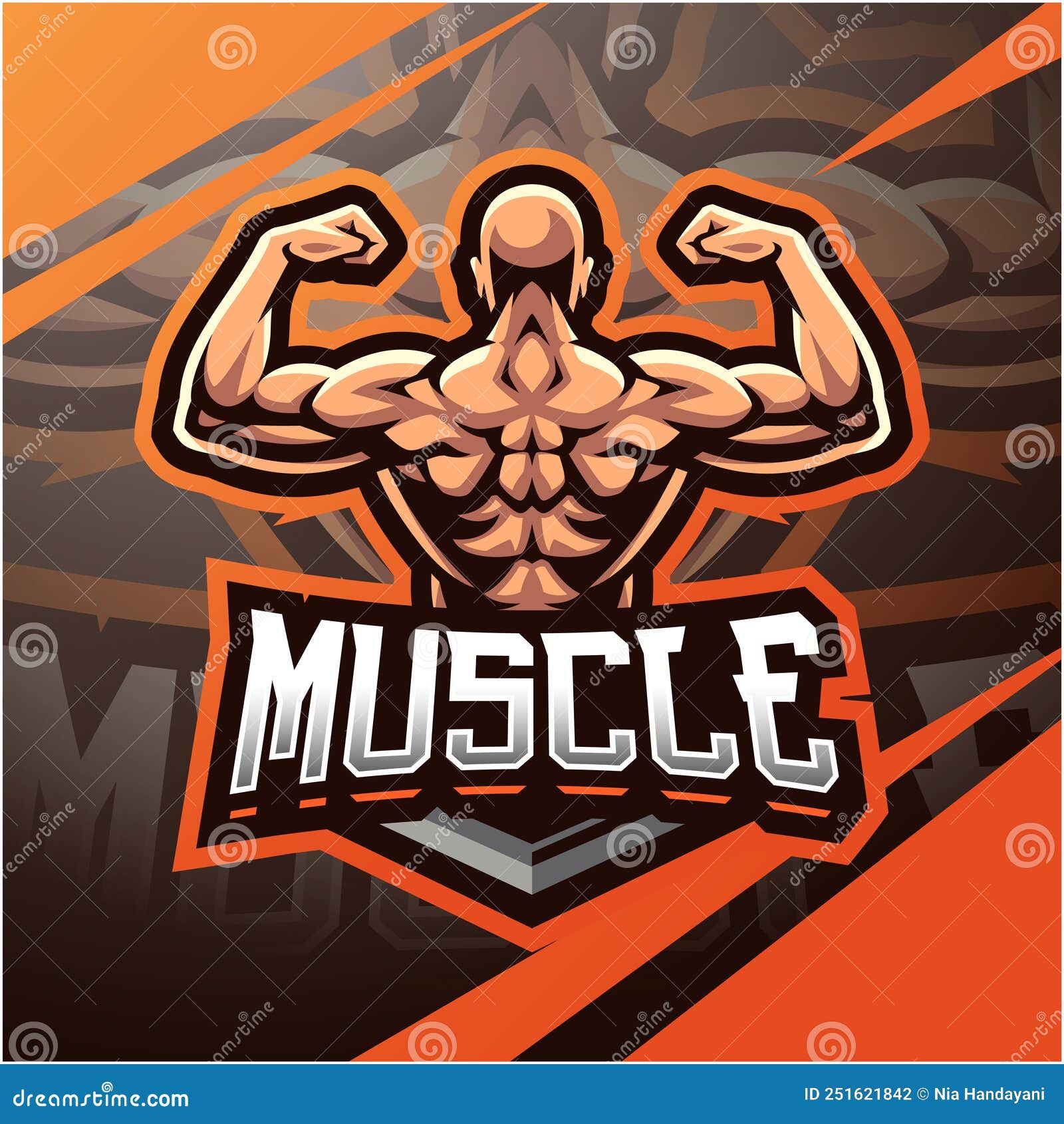 Muscular Man Mascot Logo Design Stock Vector - Illustration of gaming ...