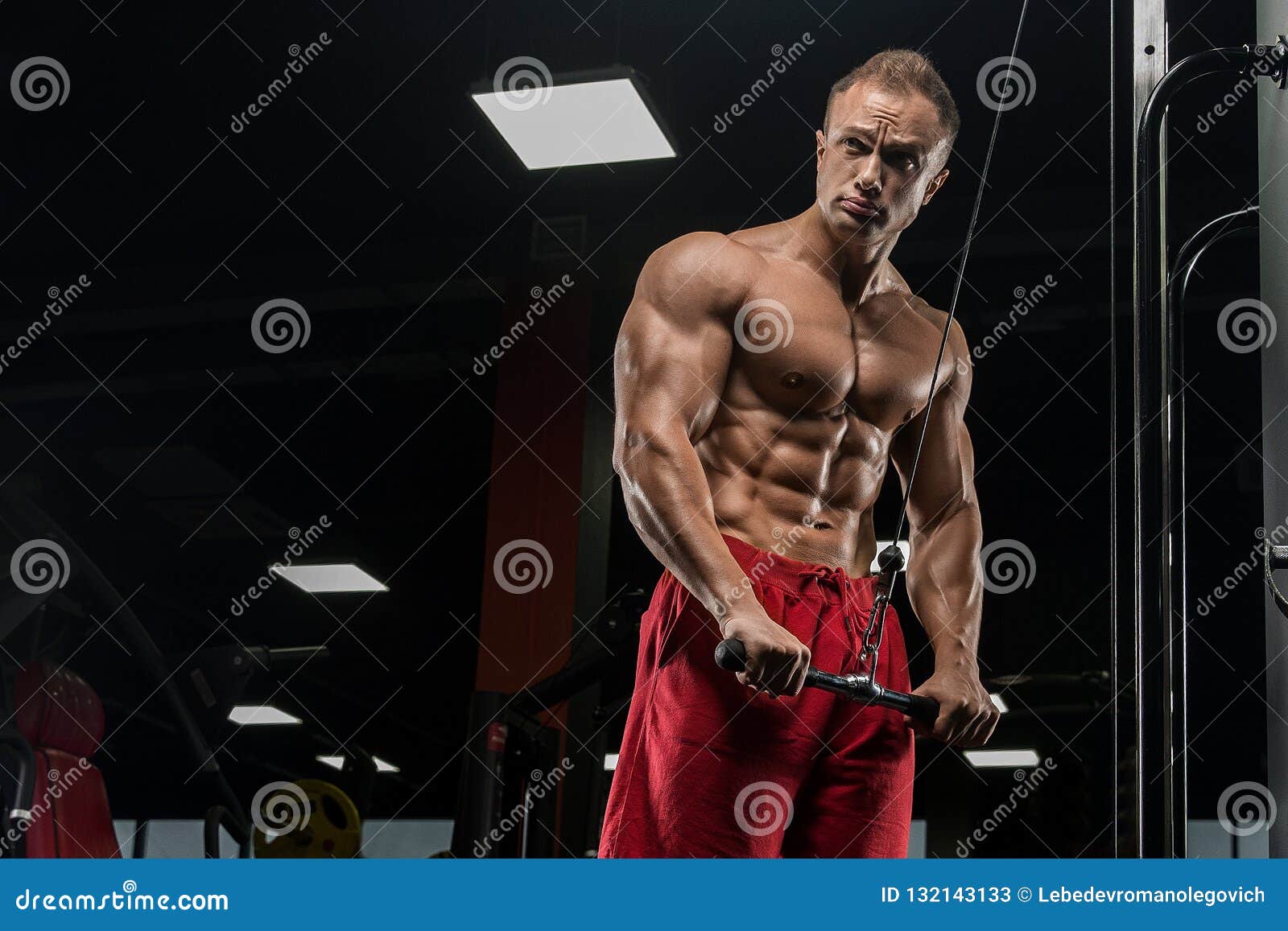 Strong Man Perform Biceps and Triceps Workout at Home without Equipment  Stock Photo - Image of training, goal: 247522204
