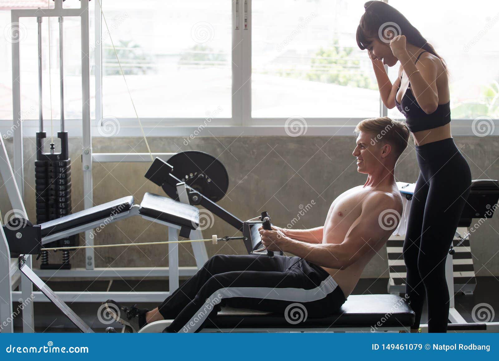 Chest Workout With Cables - Stock Image - Everypixel