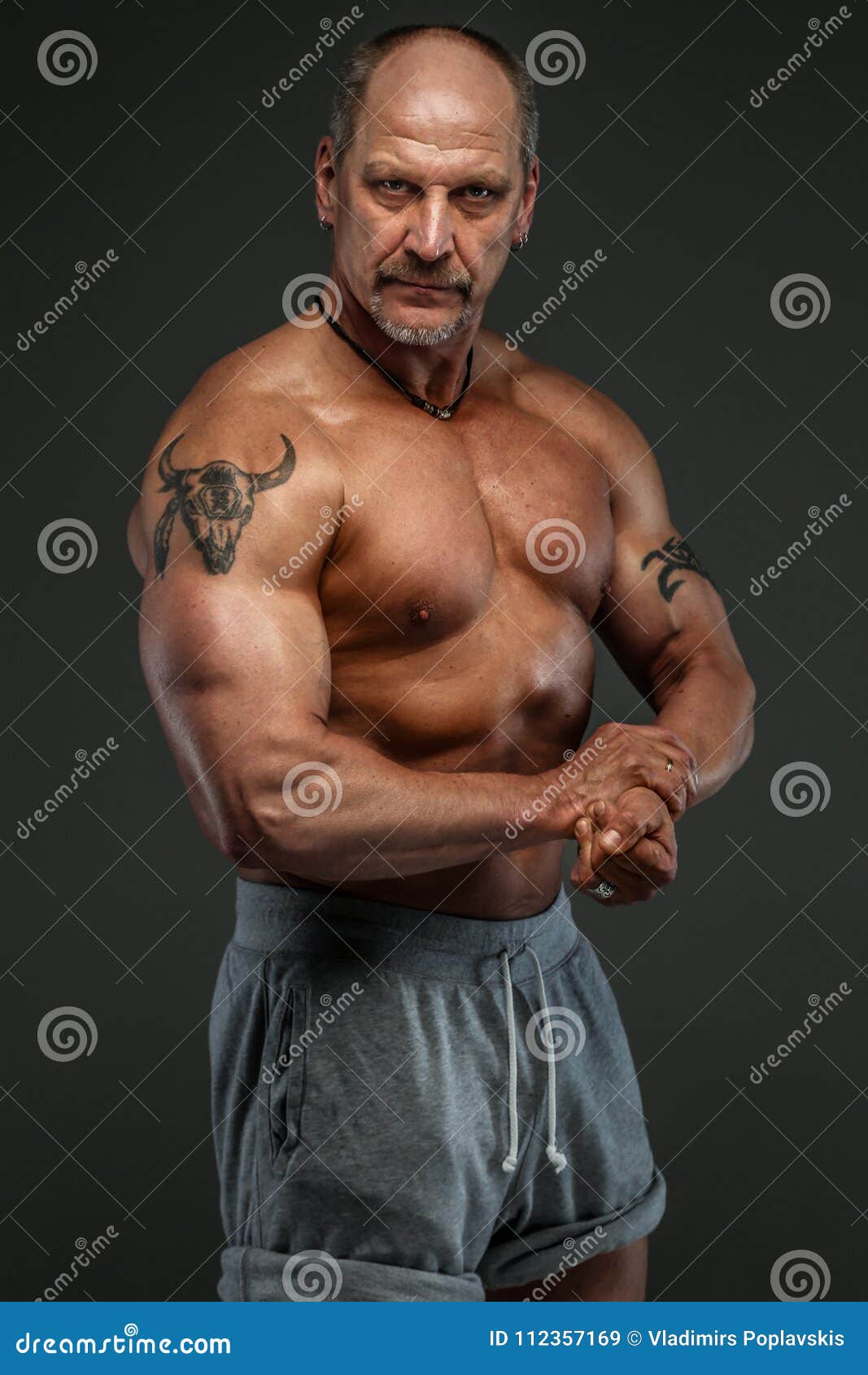 Buff, Middle-Aged Male Bodybuilder Editorial Photography - Image