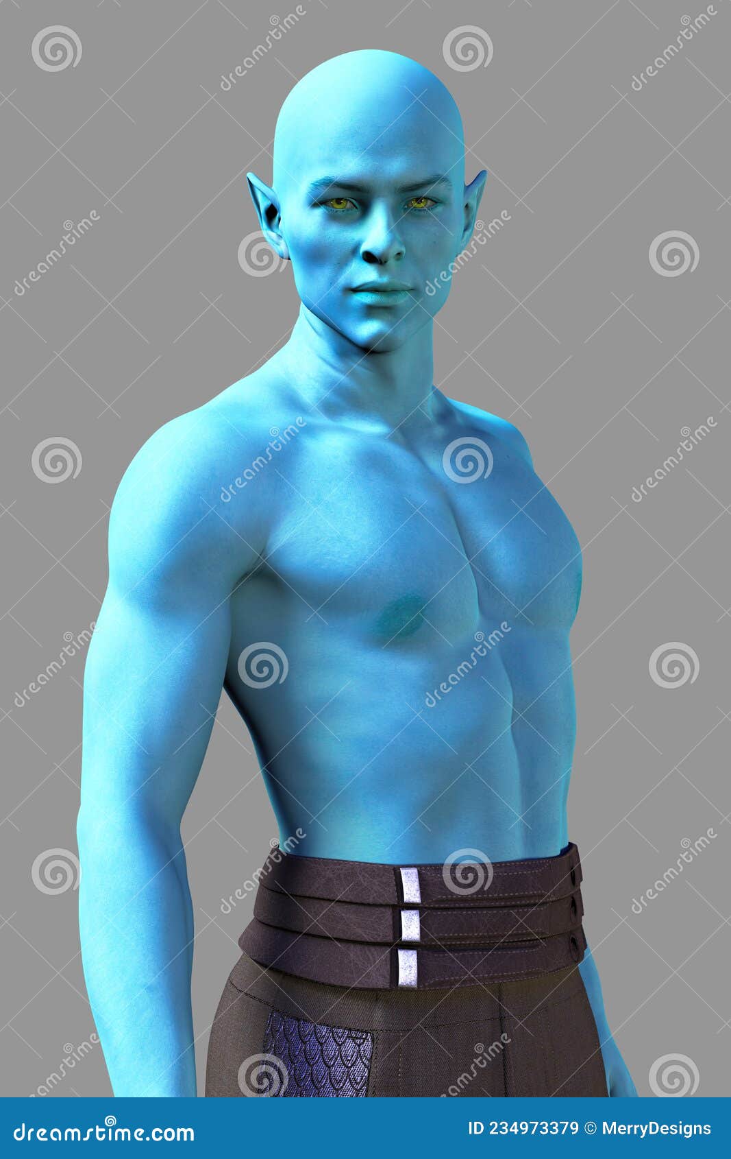 Romantic Blue Skinned Alien Man posing. Stock Photo by ©purplestar 249144178