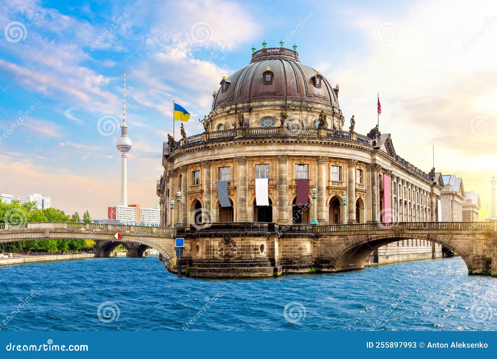 Museum Island on the Spree and View on the Bridges, Berlin, Germany