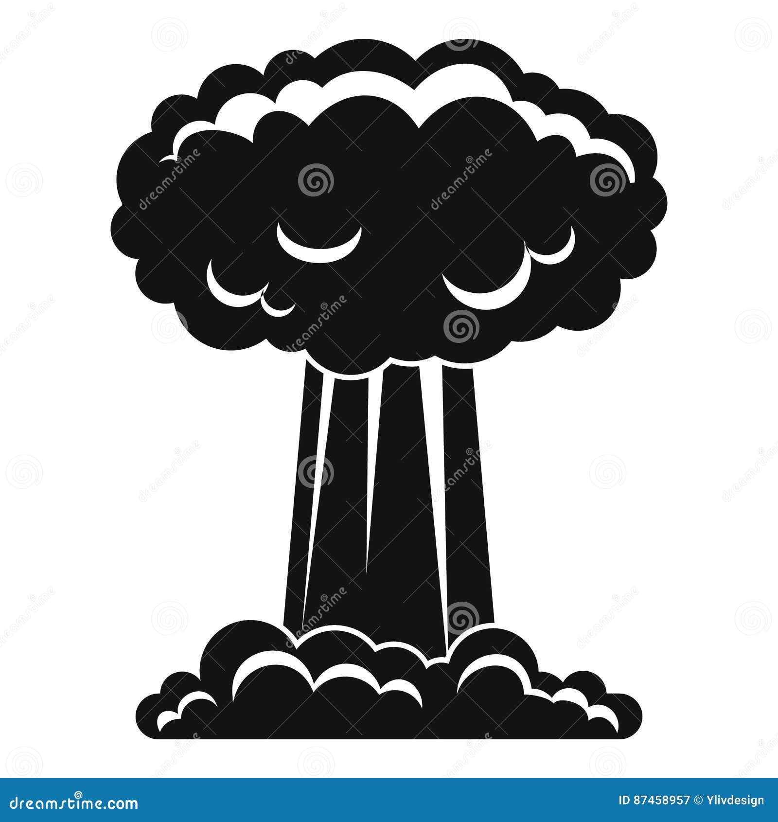 mushroom cloud icon, simple style