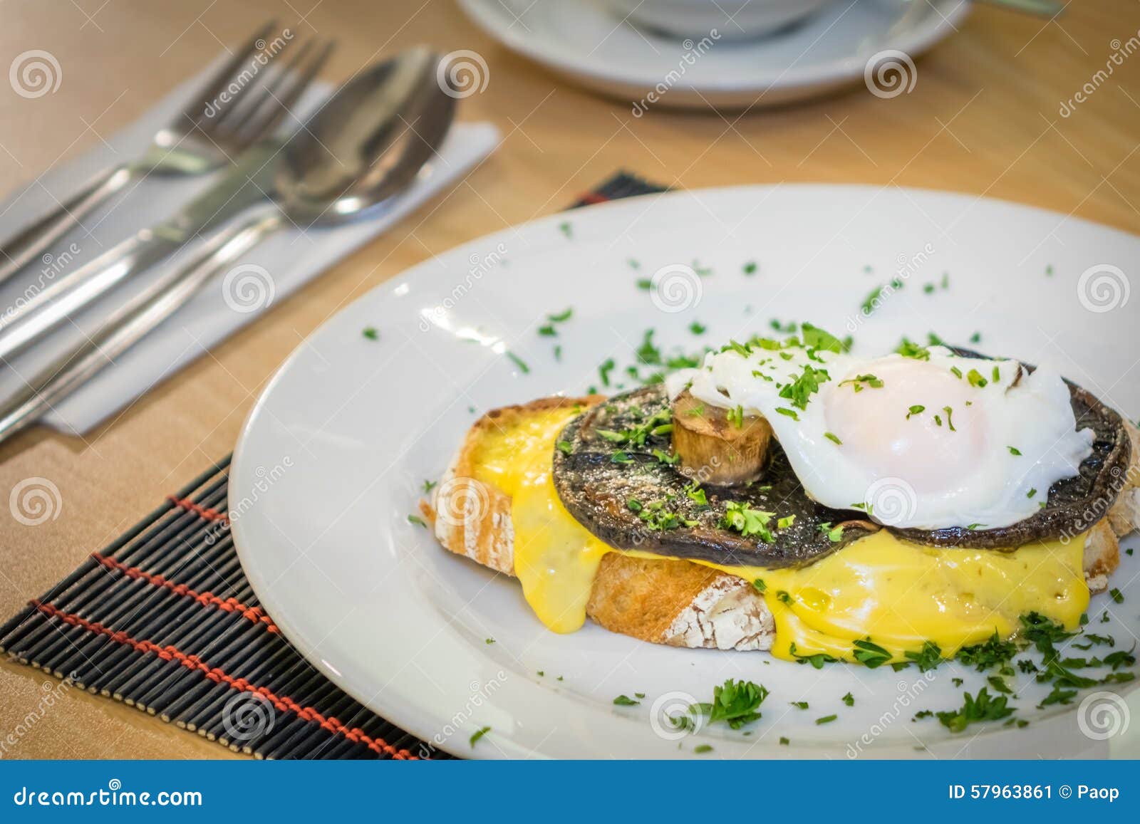 Mushroom Egg Benedict Sandwich Stock Image Image of dairy, fresh
