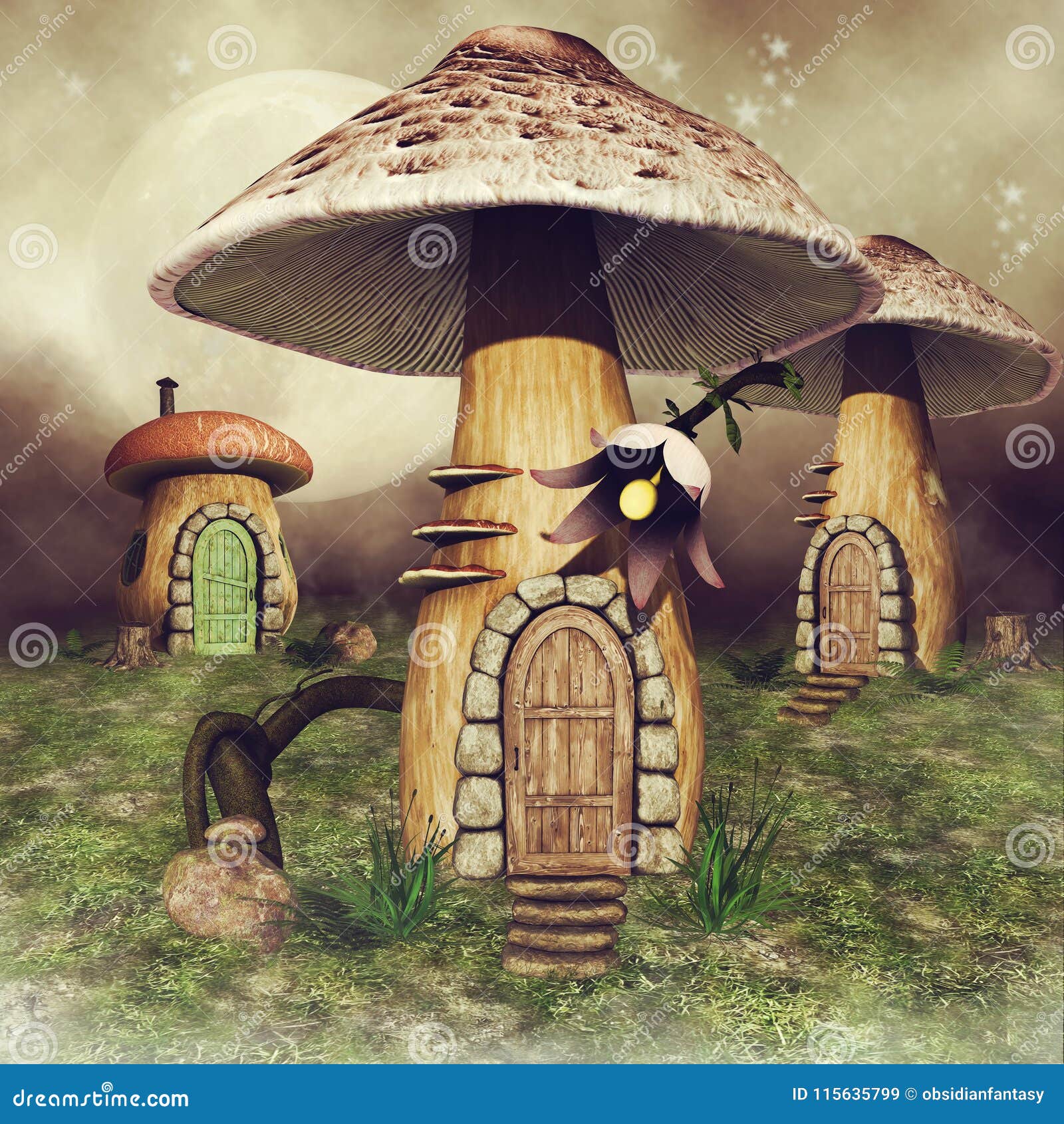 Toadstool House Ring Fairytale Fairy 