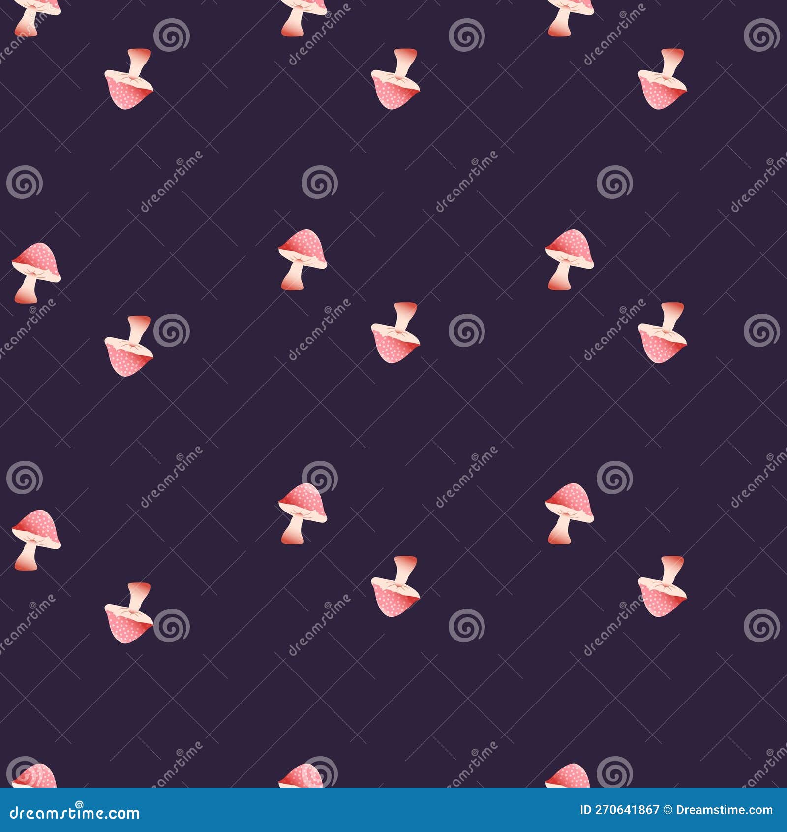 mushroom and flower seamless pattern. simple and elegant hand drawn . colorful 