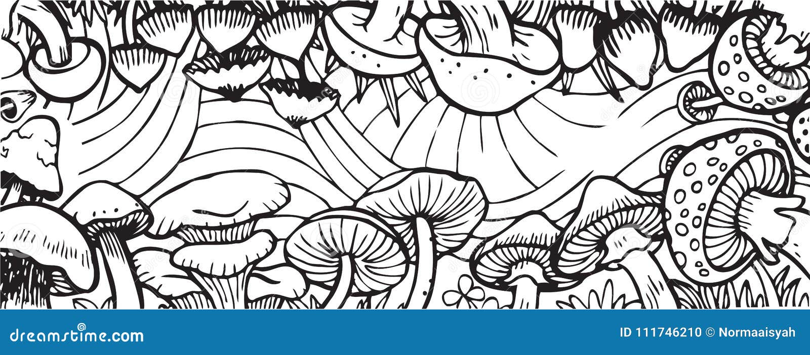 Download Mushroom Garden Theme Adult Coloring Book Illustration Stock Illustration Illustration Of Dreamland Jpeg 111746210