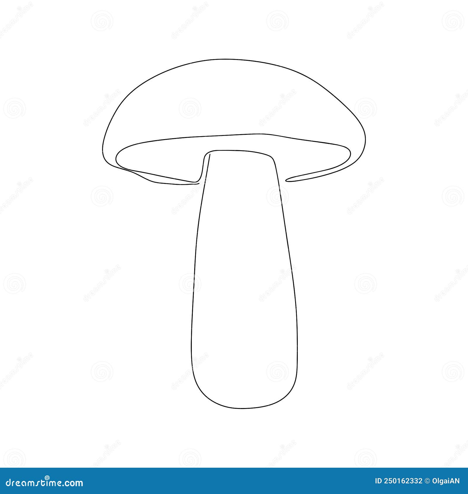 Mushroom Icon Drawn in One Line. Vector Illustration Stock Vector ...