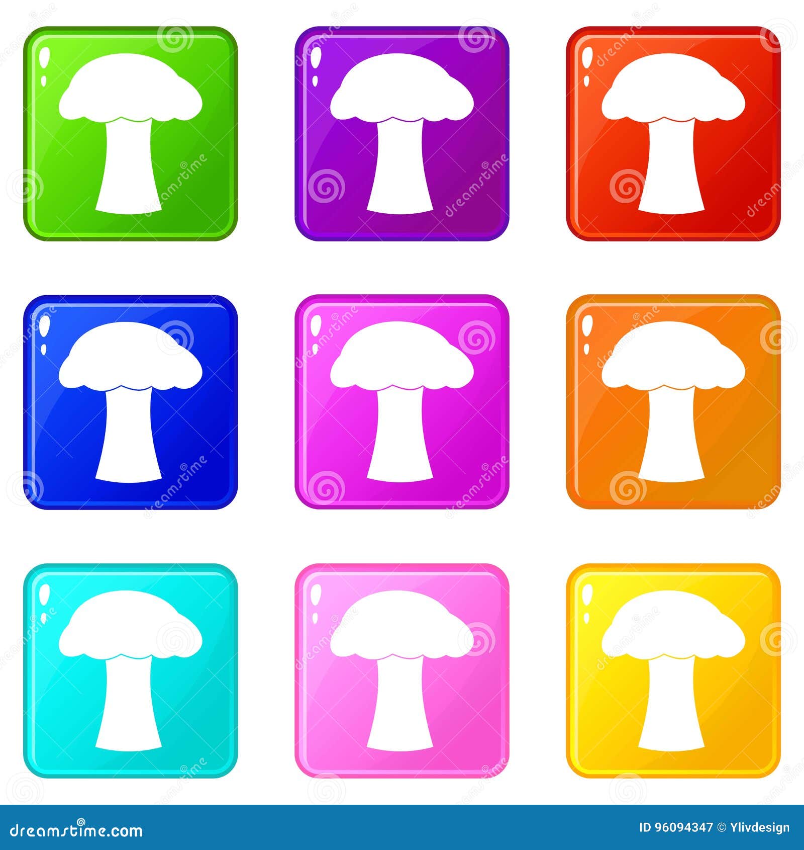 Mushroom icons 9 set stock vector. Illustration of delicious - 96094347