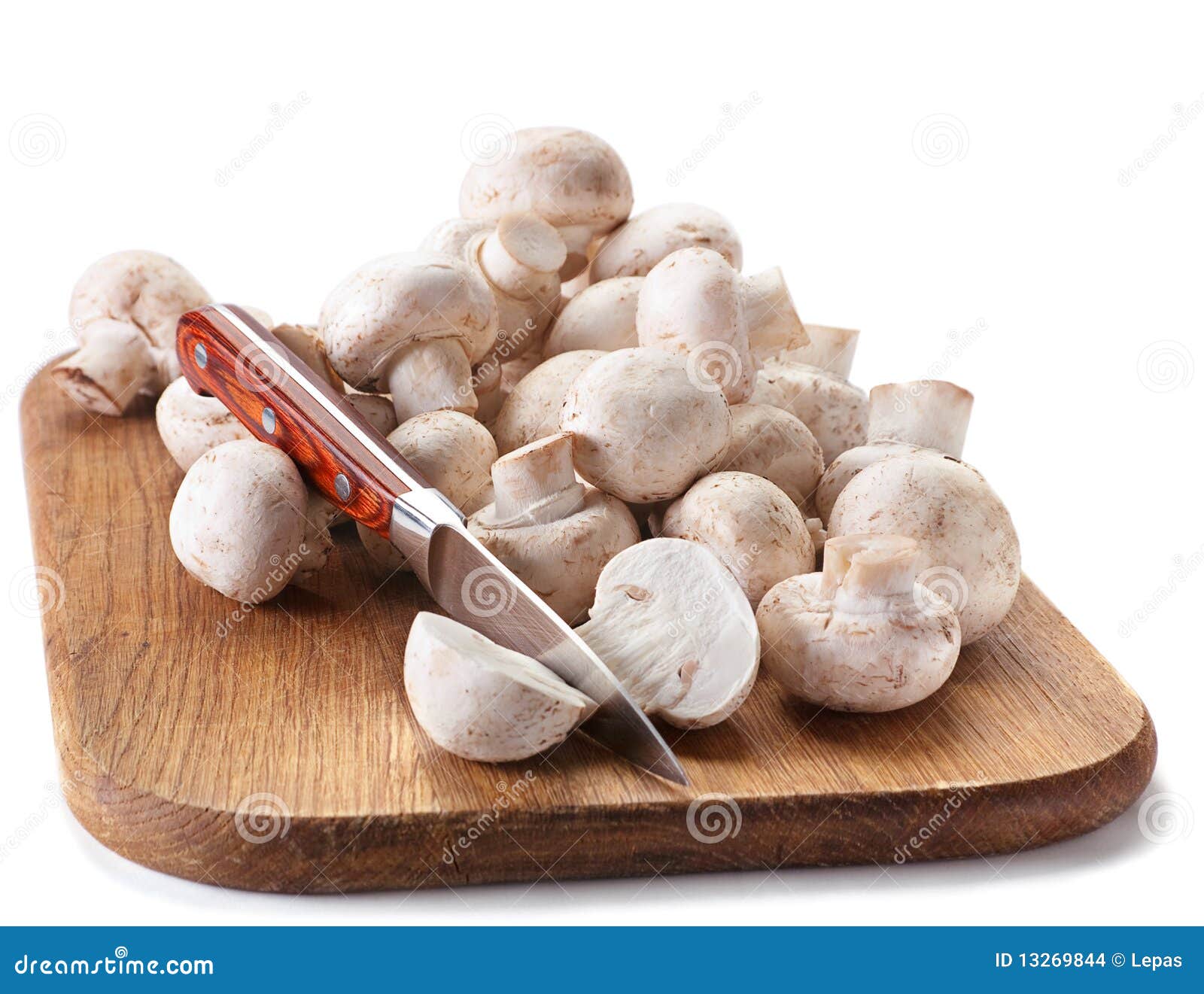 Mushroom with knife stock photo. Image of horizontal 13269844