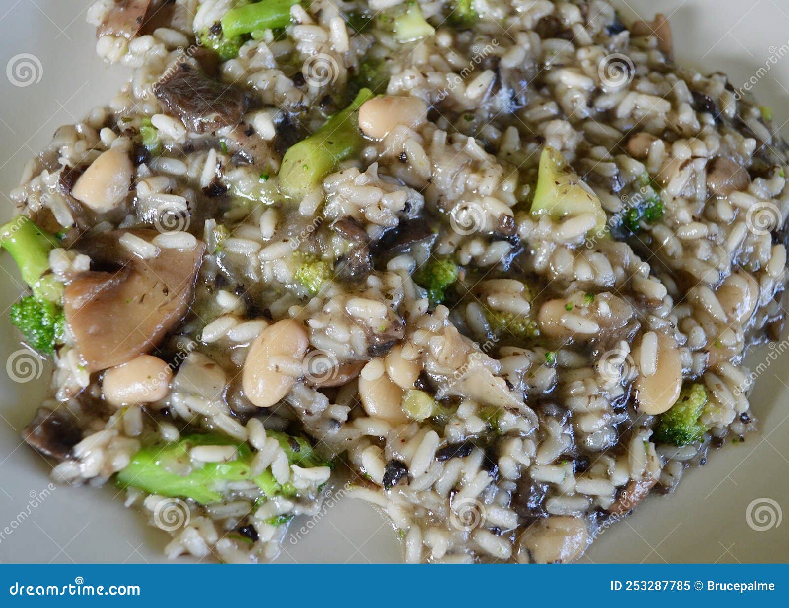 Mushroom Risotto with White Beans Stock Image Image of health, white