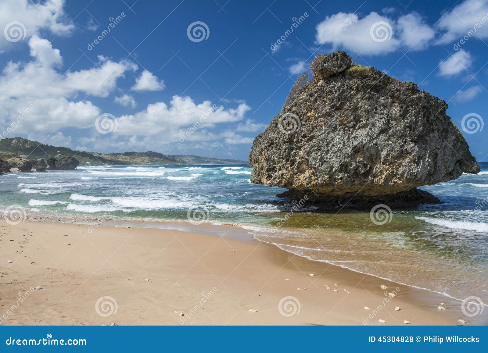 mushroom rock at bathsheba, barbados, west indies