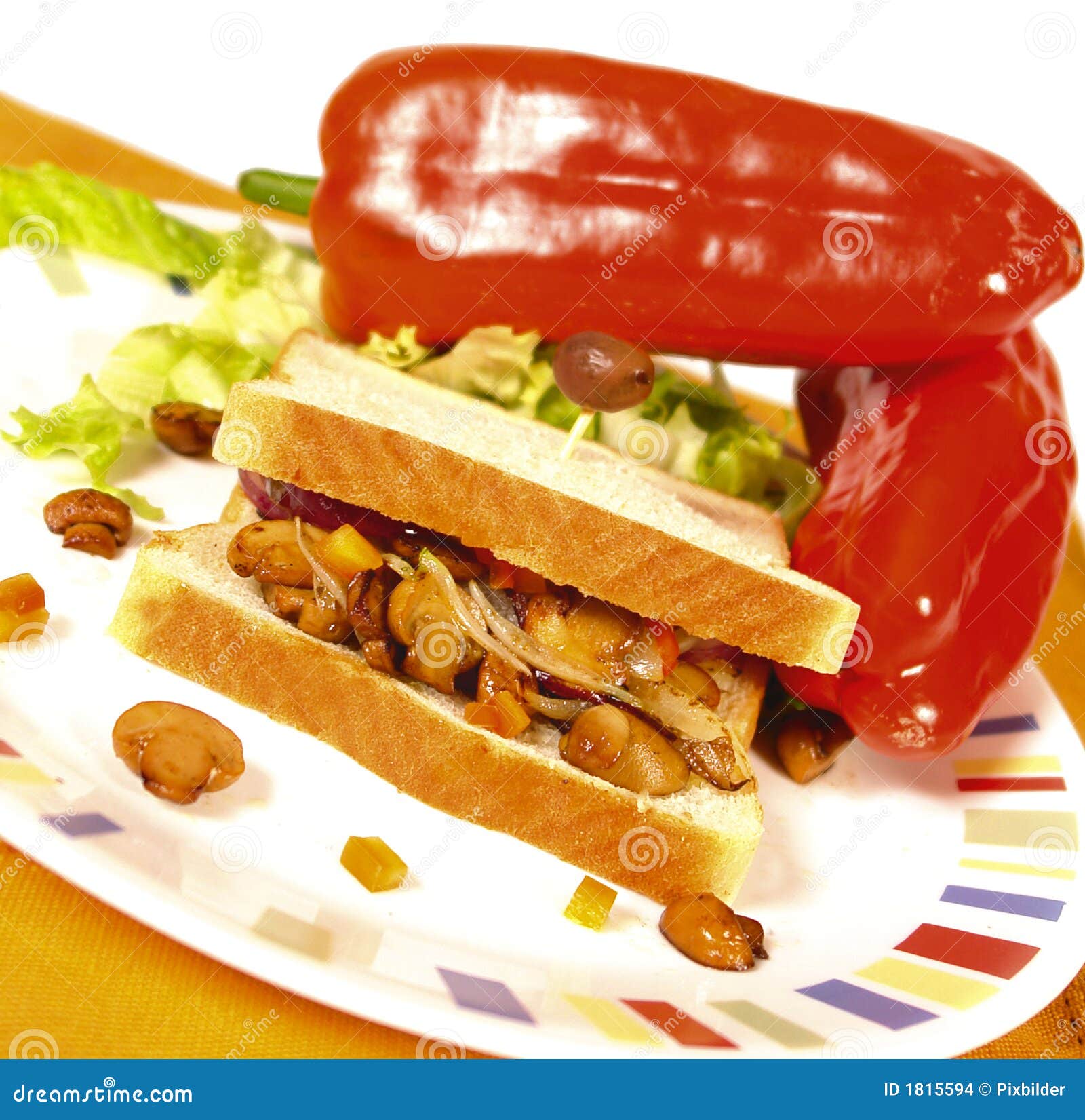 Mushroom sandwich stock photo. Image of healthy, italian 1815594