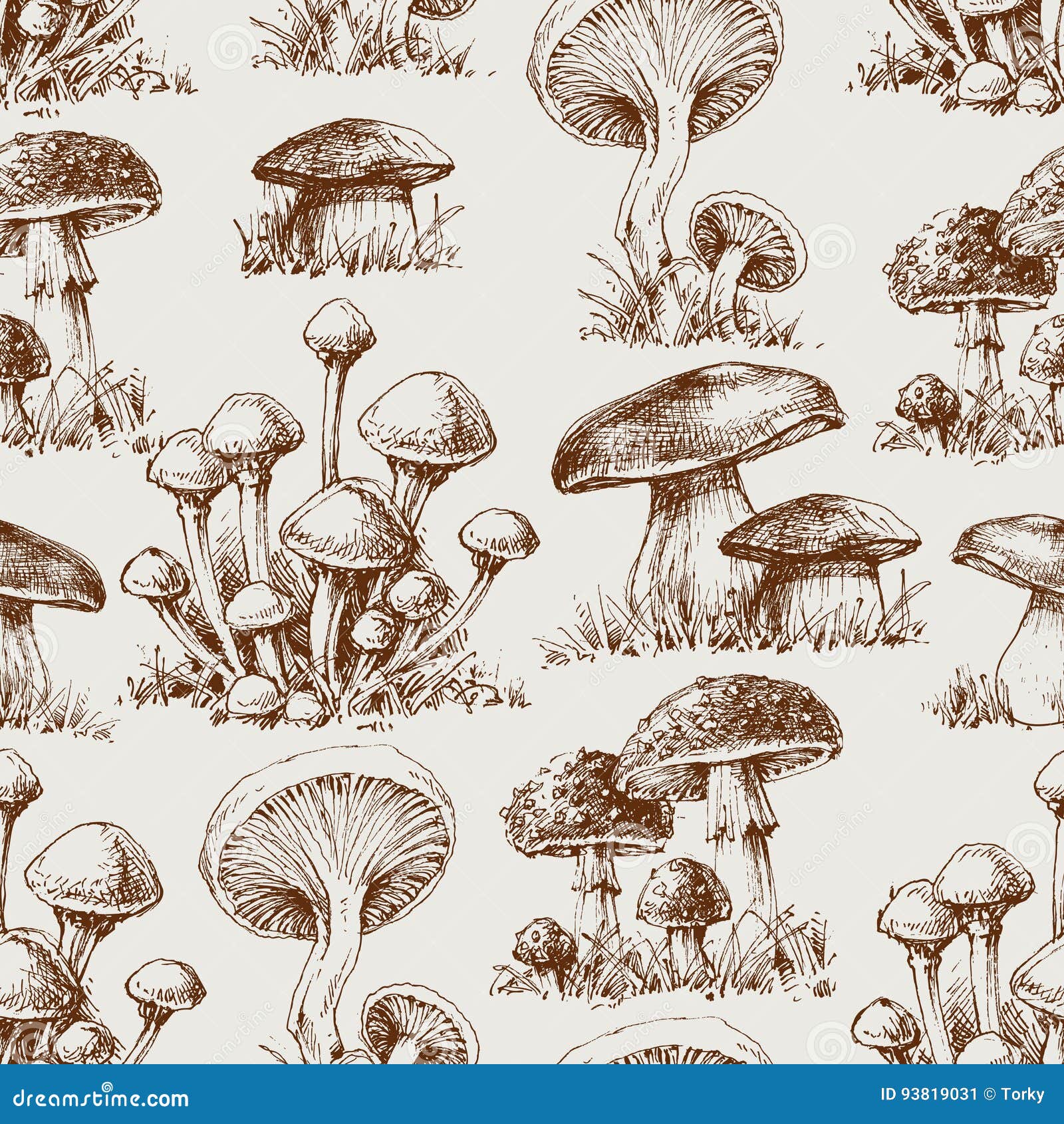 mushroom seamless pattern