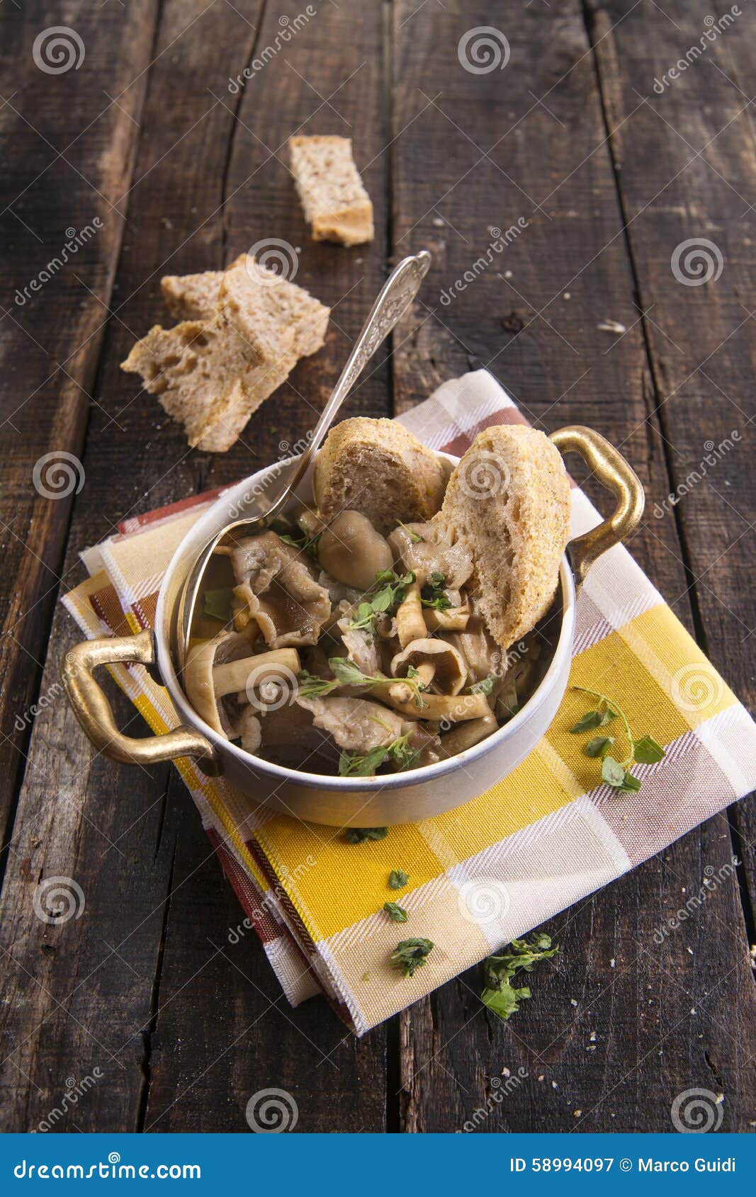 Mushroom soup Pioppino stock image. Image of vegetarian - 58994097