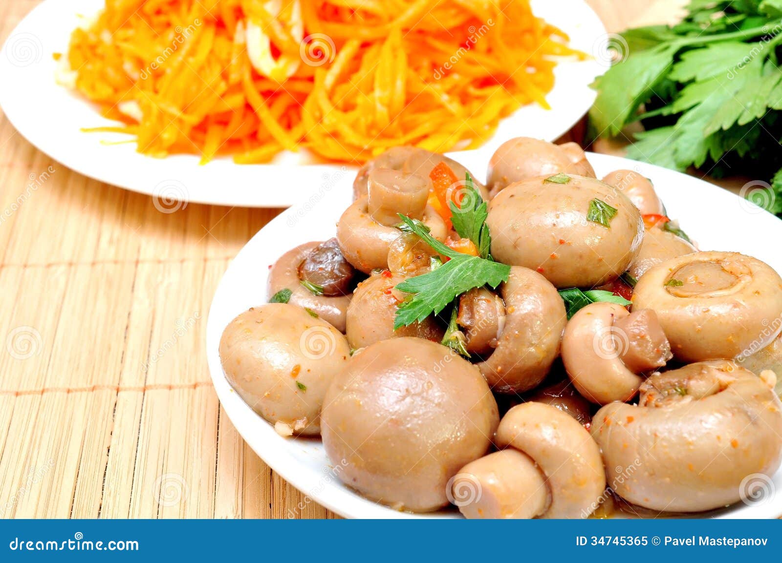 Mushrooms and Carrots in Korean Stock Image Image of pickled, flora
