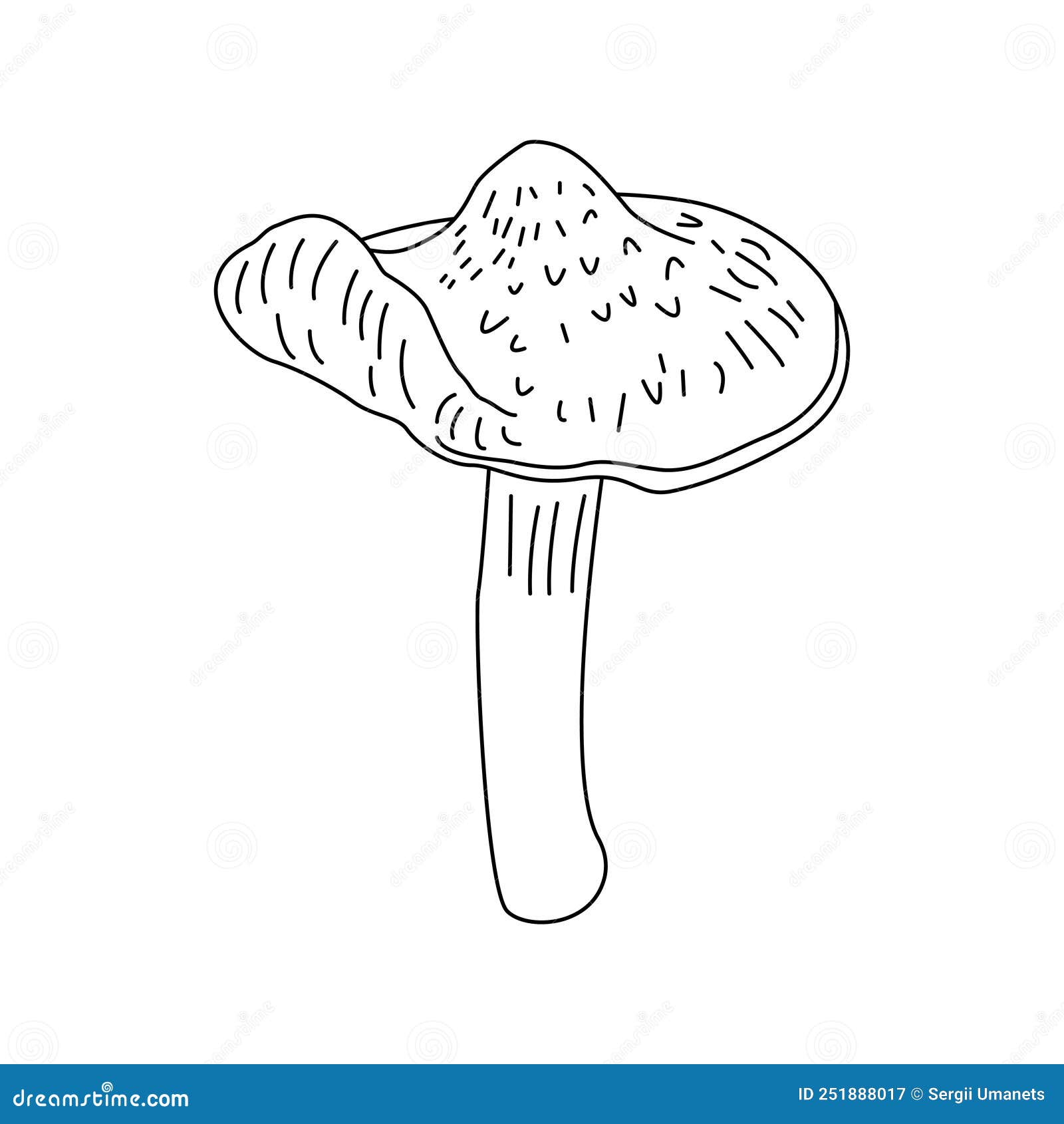 Mushroom Line Art Logo Illustrations. Hand Drawn Fungi. Vector. Stock ...
