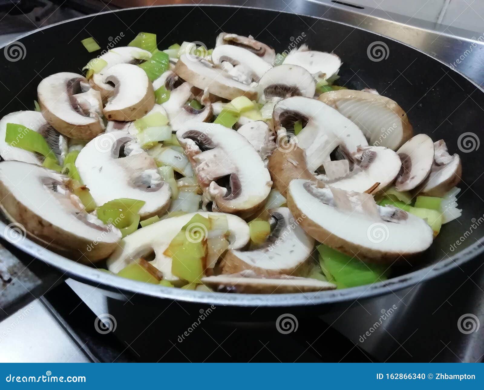 Mushrooms and leeks stock photo. Image of fresh, cooking - 162866340
