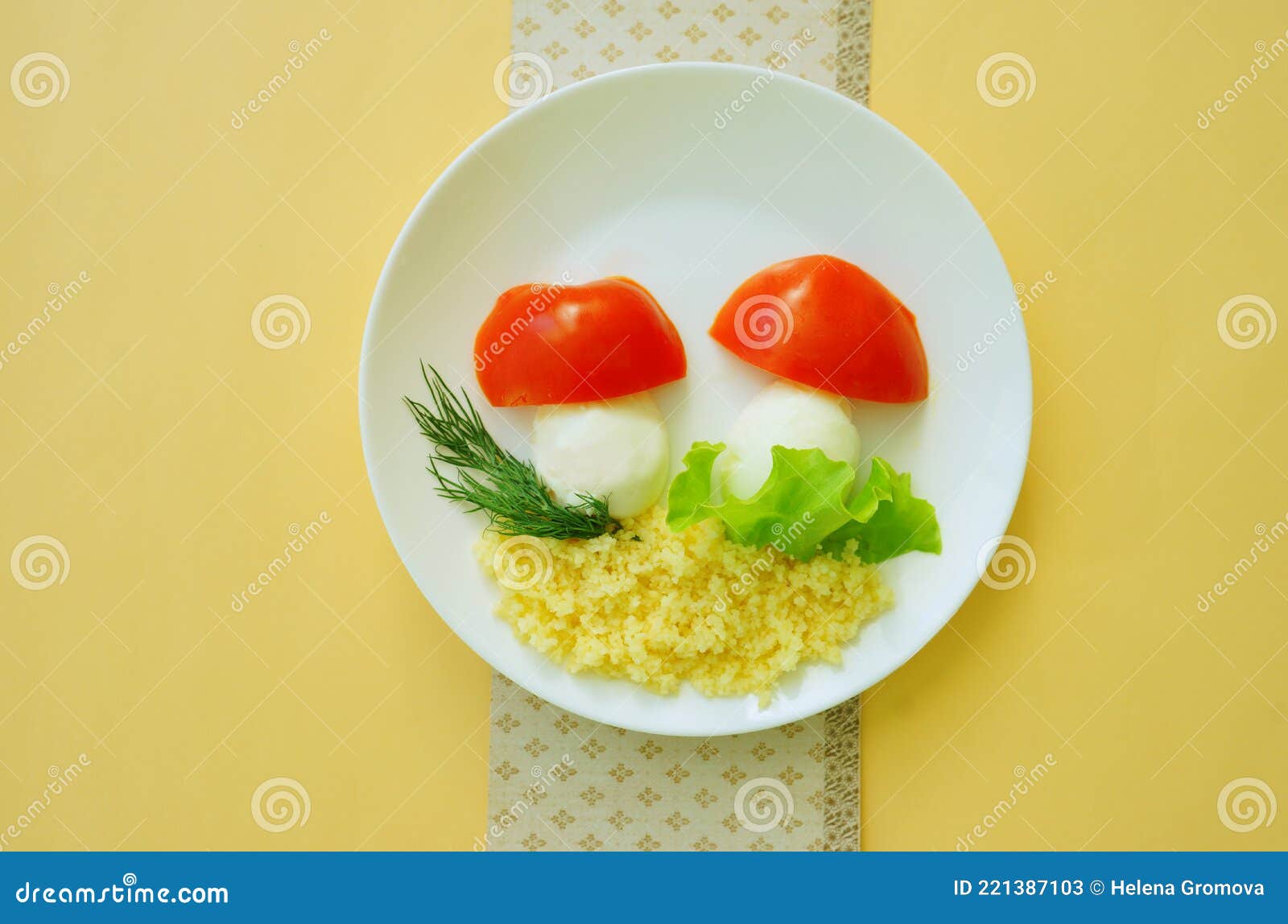 Mushrooms Made of Eggs and Porridge. Funny Dish for Kids. Creative Idea for  Breakfast. Lunch Time Stock Image - Image of mushrooms, fruit: 221387103