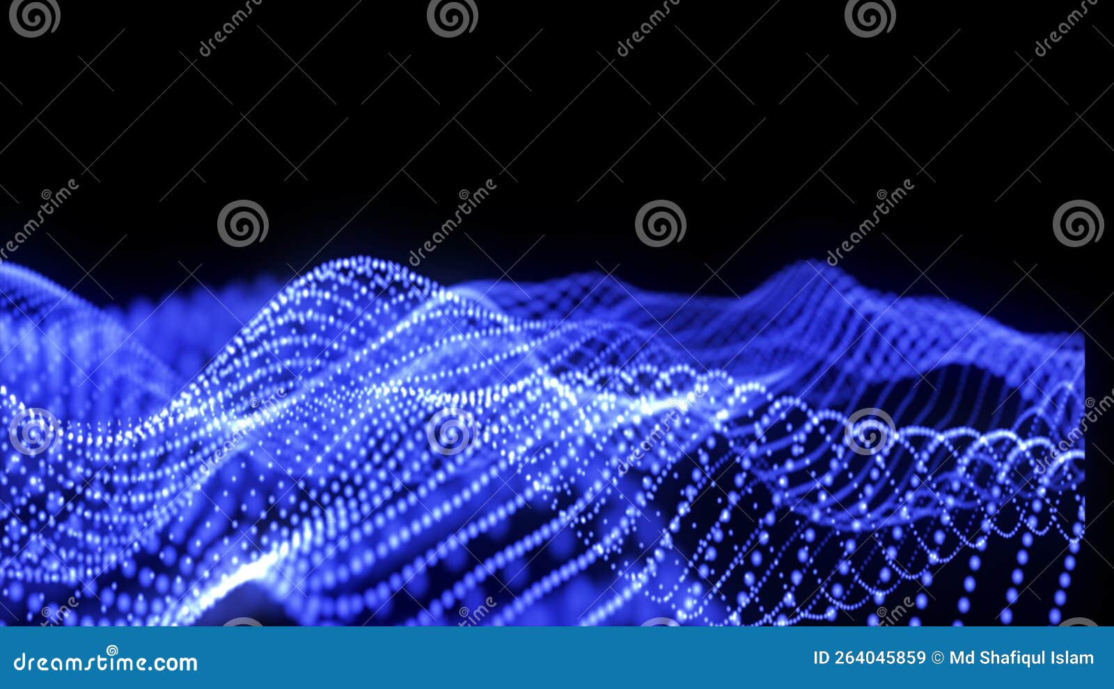 Blue Abstract Background. Showing Sound Waves with Musical Waves, Background Equalizer. 3d