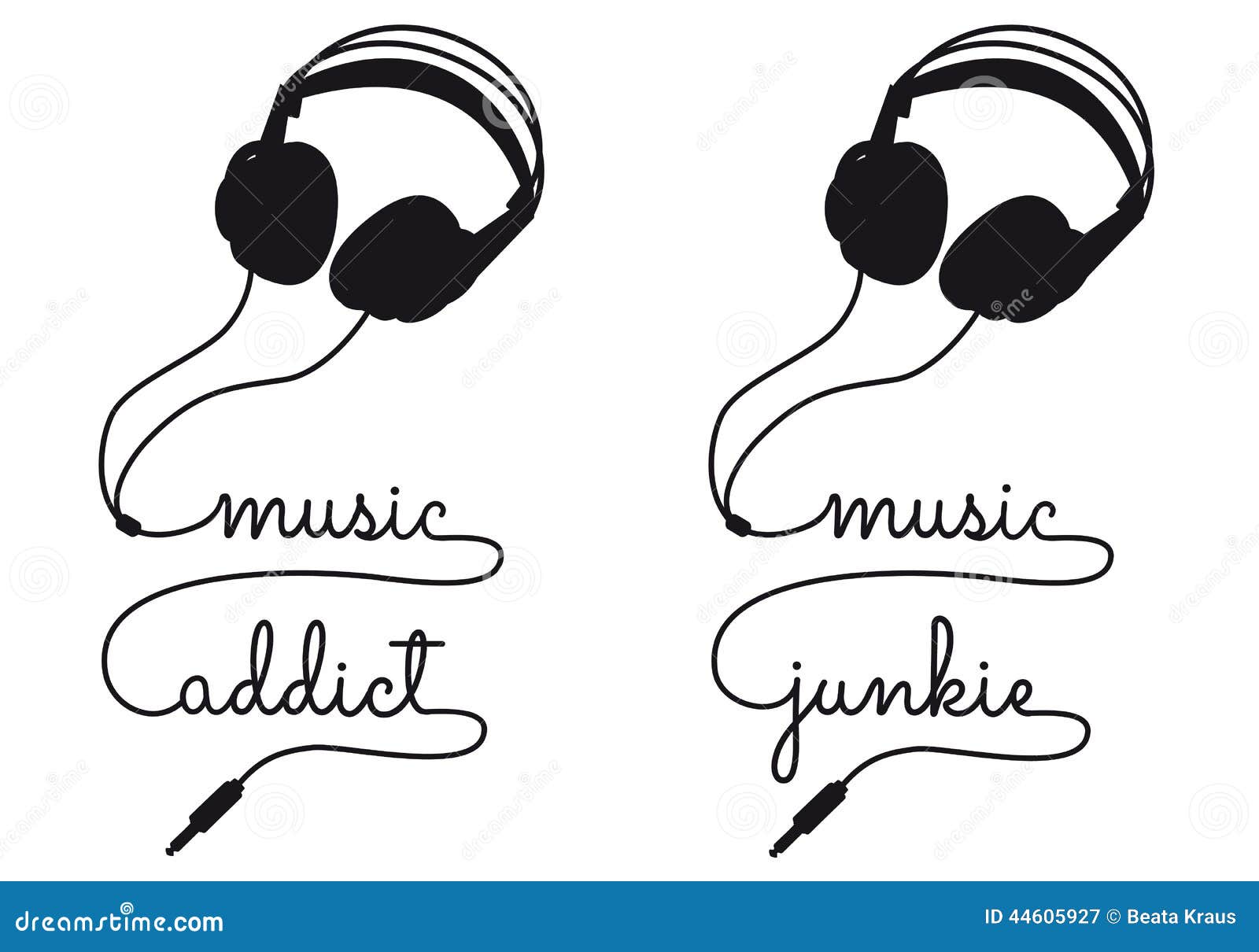Music Addict, Vector Headphone Stock Vector Illustration of device