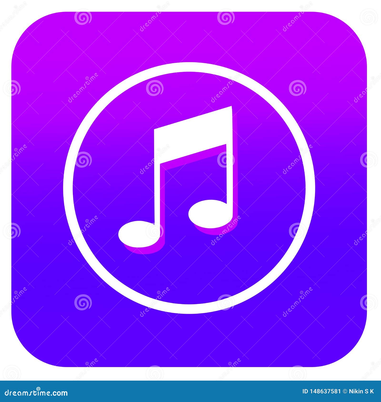 Music App Icon with Gradient Background Editorial Photo - Illustration of  music, icon: 148637581