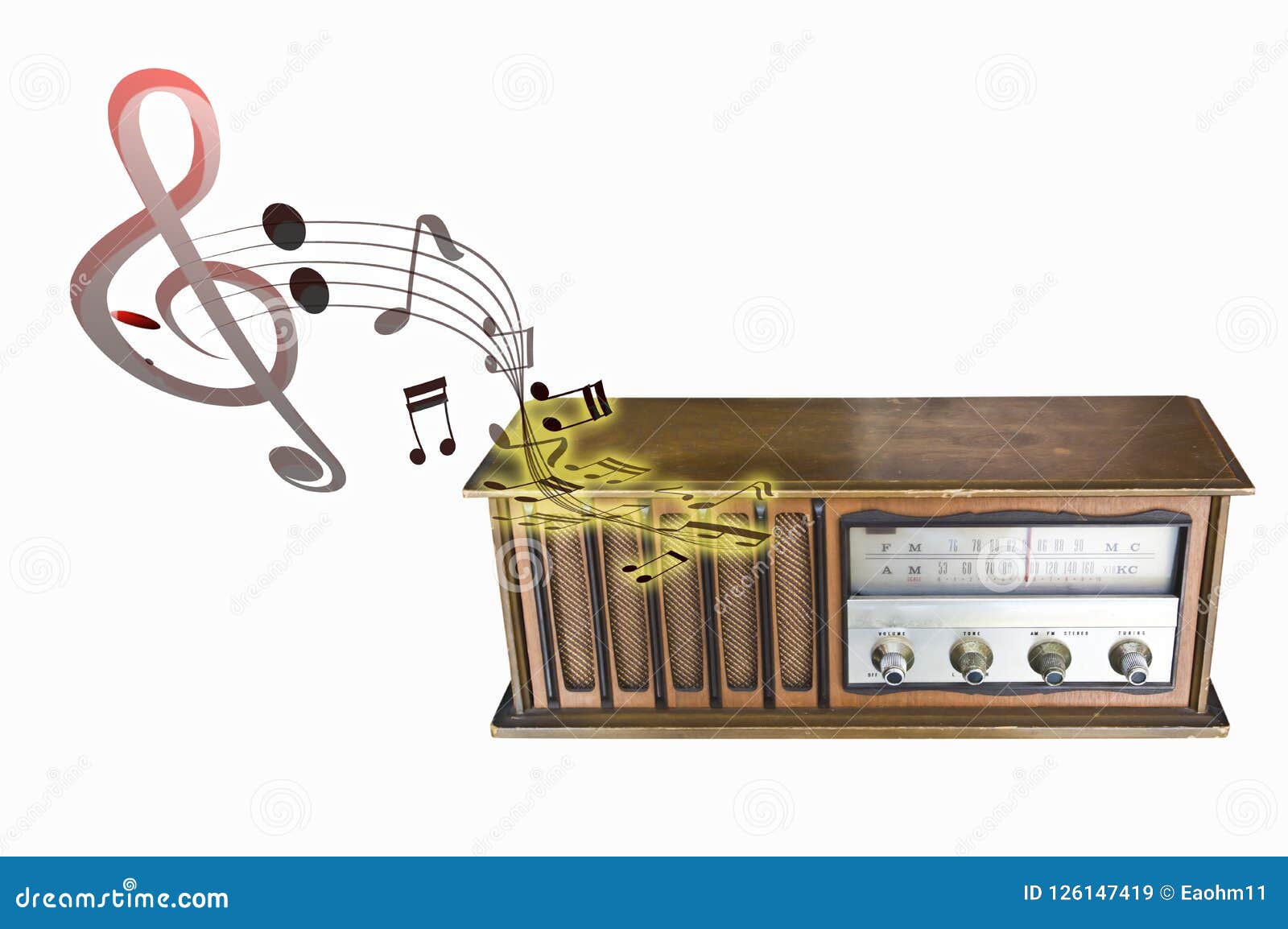 revolutie negeren Noordoosten Music Background with Retro Radio Stock Image - Image of radio, music:  126147419