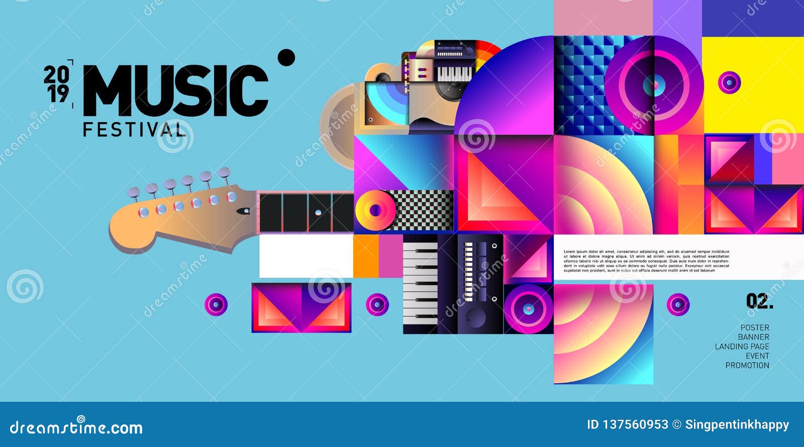 Vector Colorful Music Festival For Event Banner And Poster Stock Vector Illustration Of Disco Concert