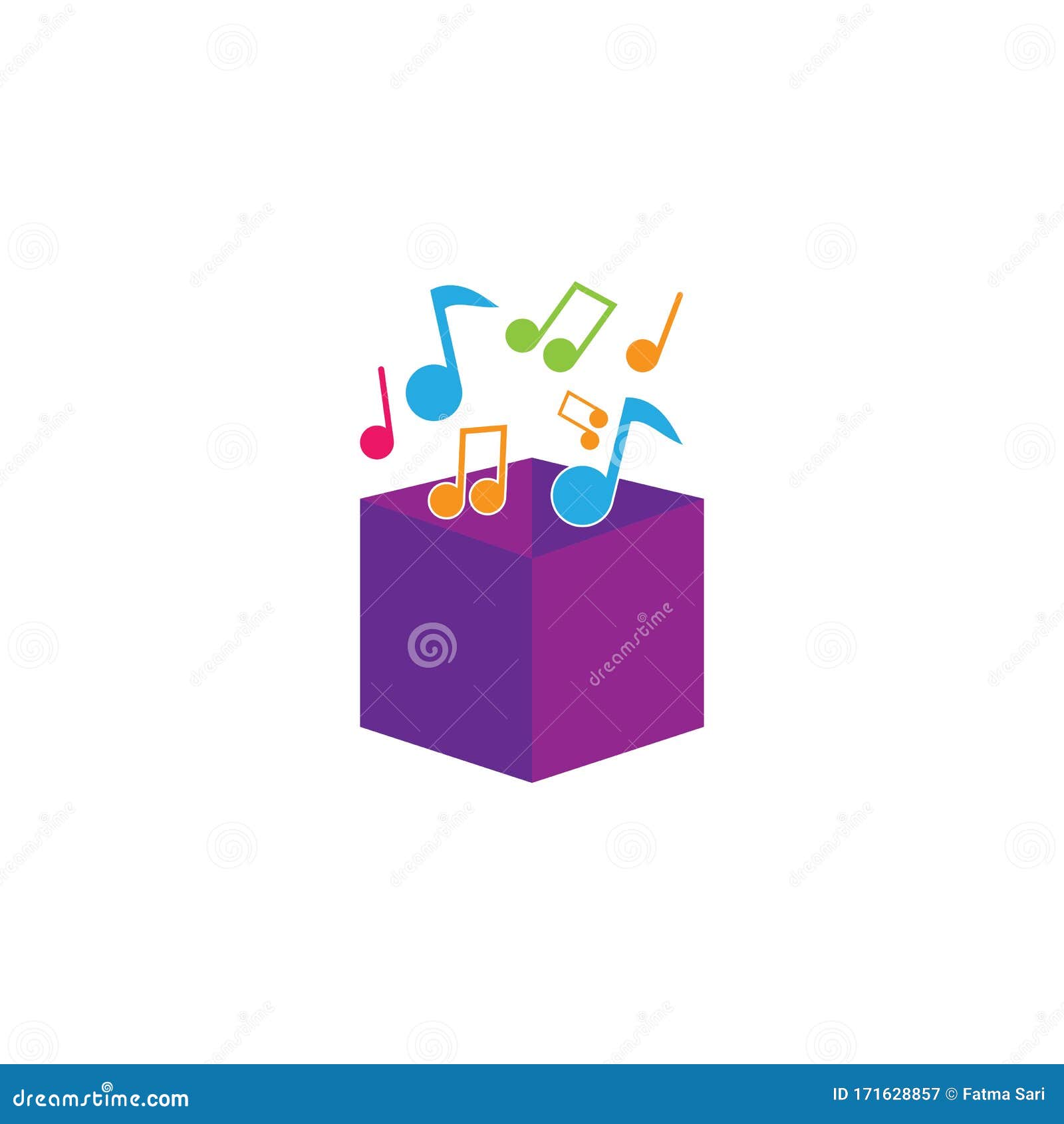 Music Box Logo Creative Vector Icon Stock Vector Illustration of logo
