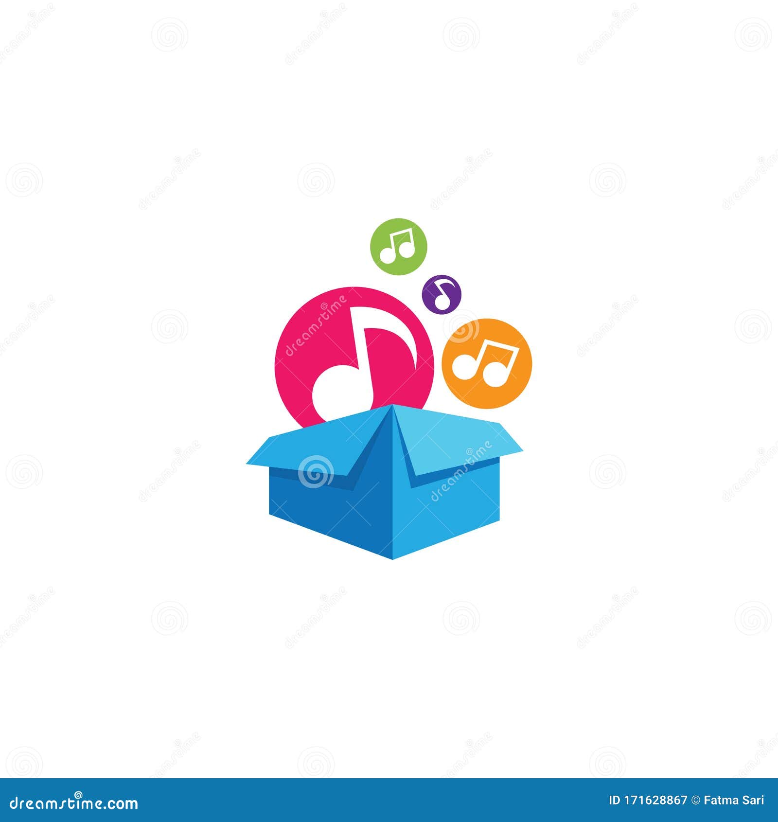 Music Box Logo Creative Vector Icon Stock Vector Illustration of