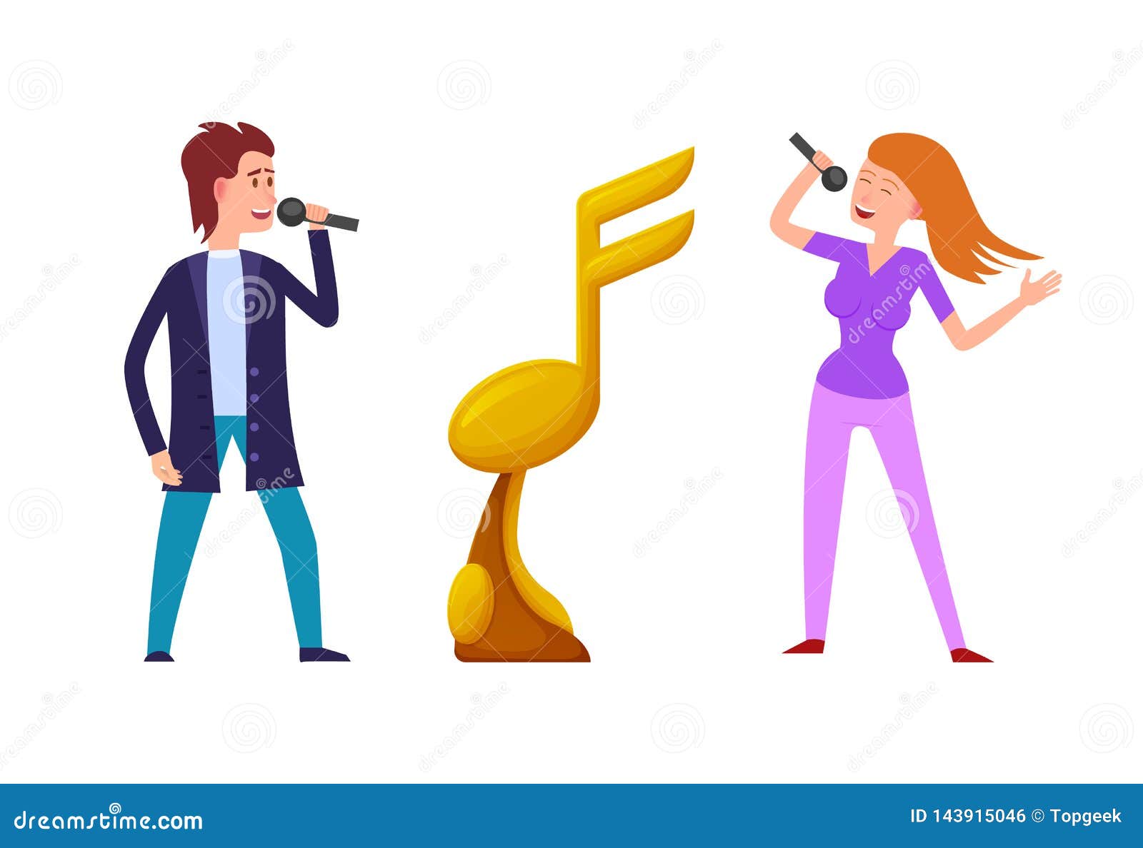 Music Challenge, Competition between Singers Award Stock Vector
