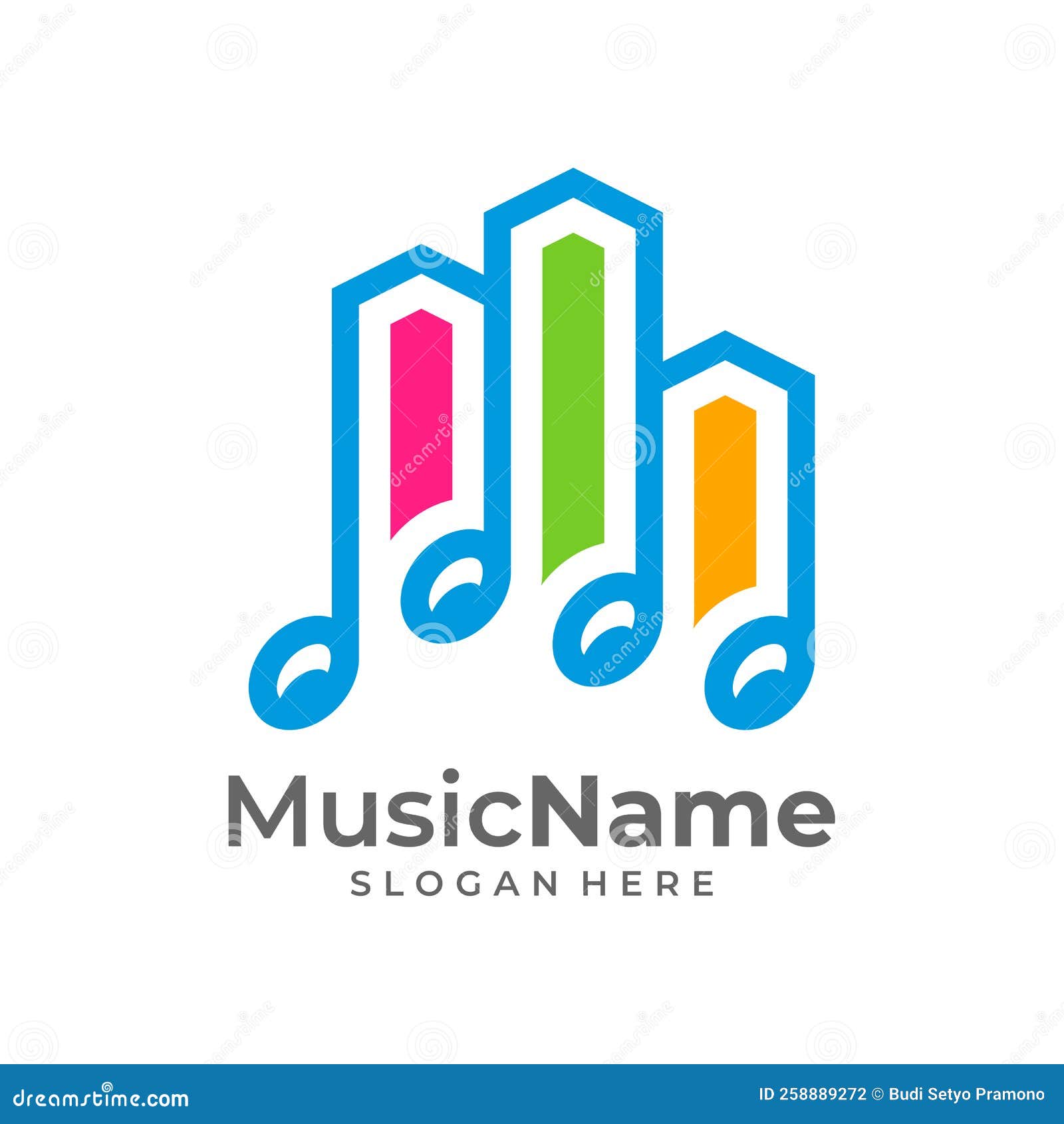 Music City Logo Vector Icon Illustration. City Music Logo Design