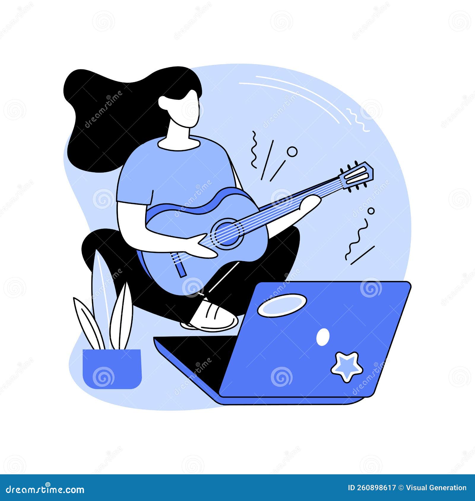 Music Classes Isolated Cartoon Vector Illustrations. Stock Vector