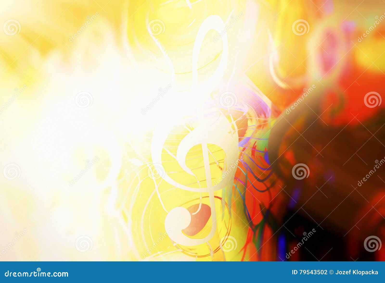 Music Clef in Sun Light and Color Background. Music Concept. Copy Space.  Stock Illustration - Illustration of musical, note: 79543502