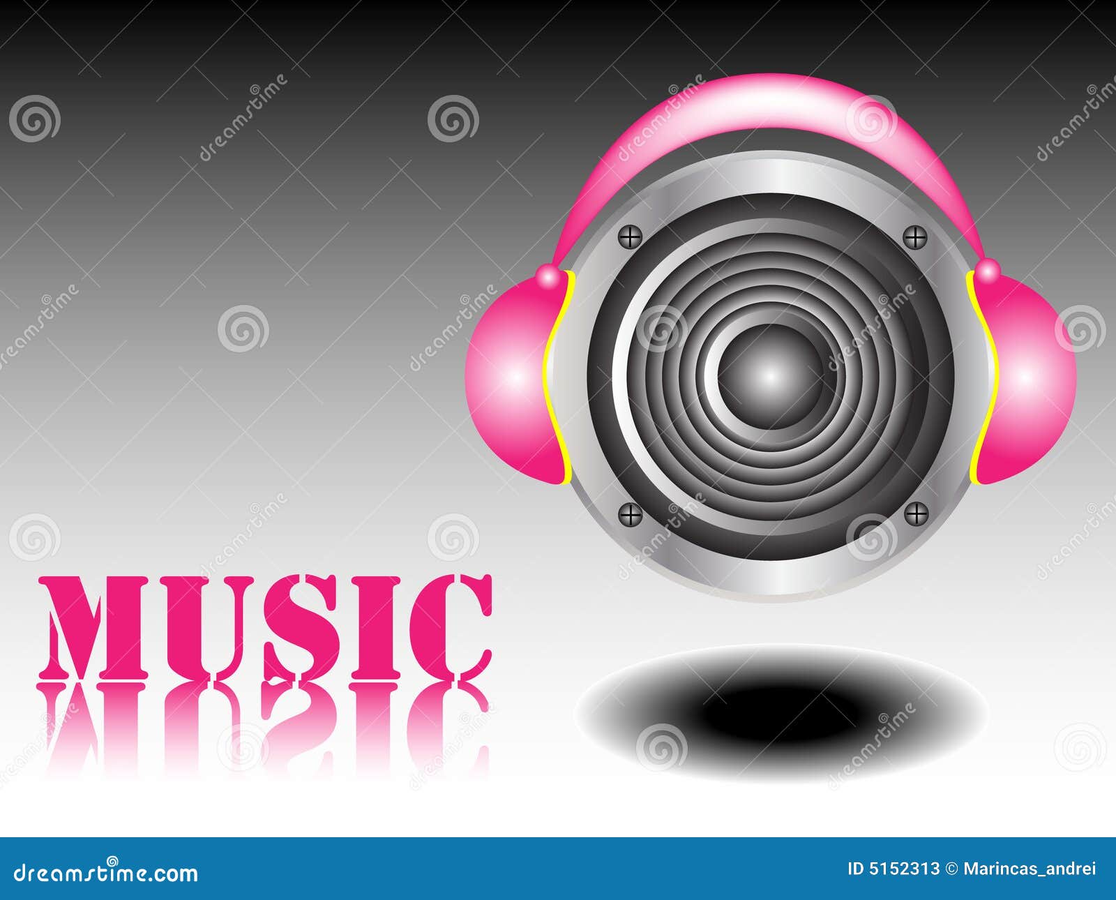 Music concept stock illustration. Illustration of headset 5152313
