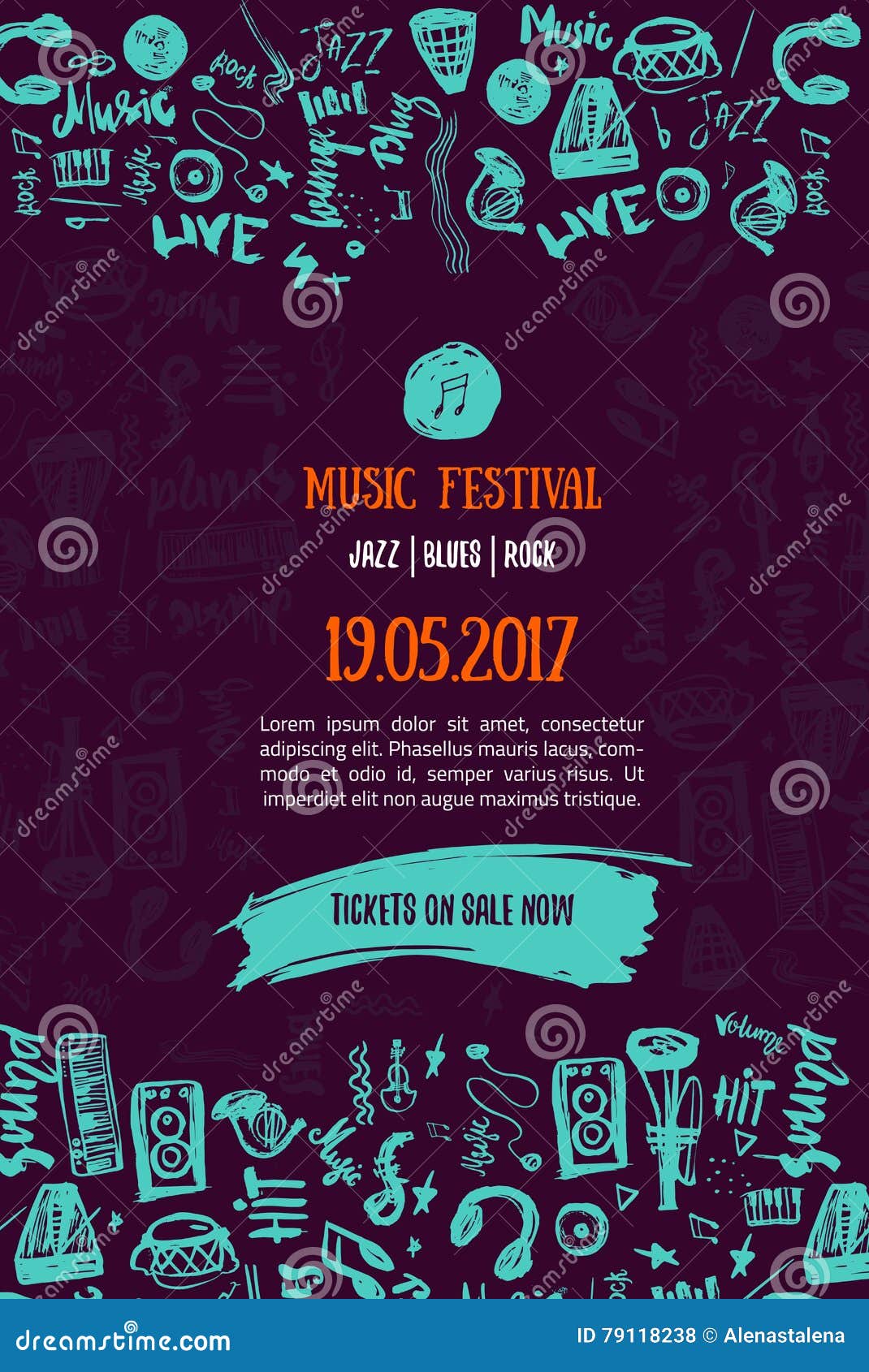 Music Event Flyer Template from thumbs.dreamstime.com