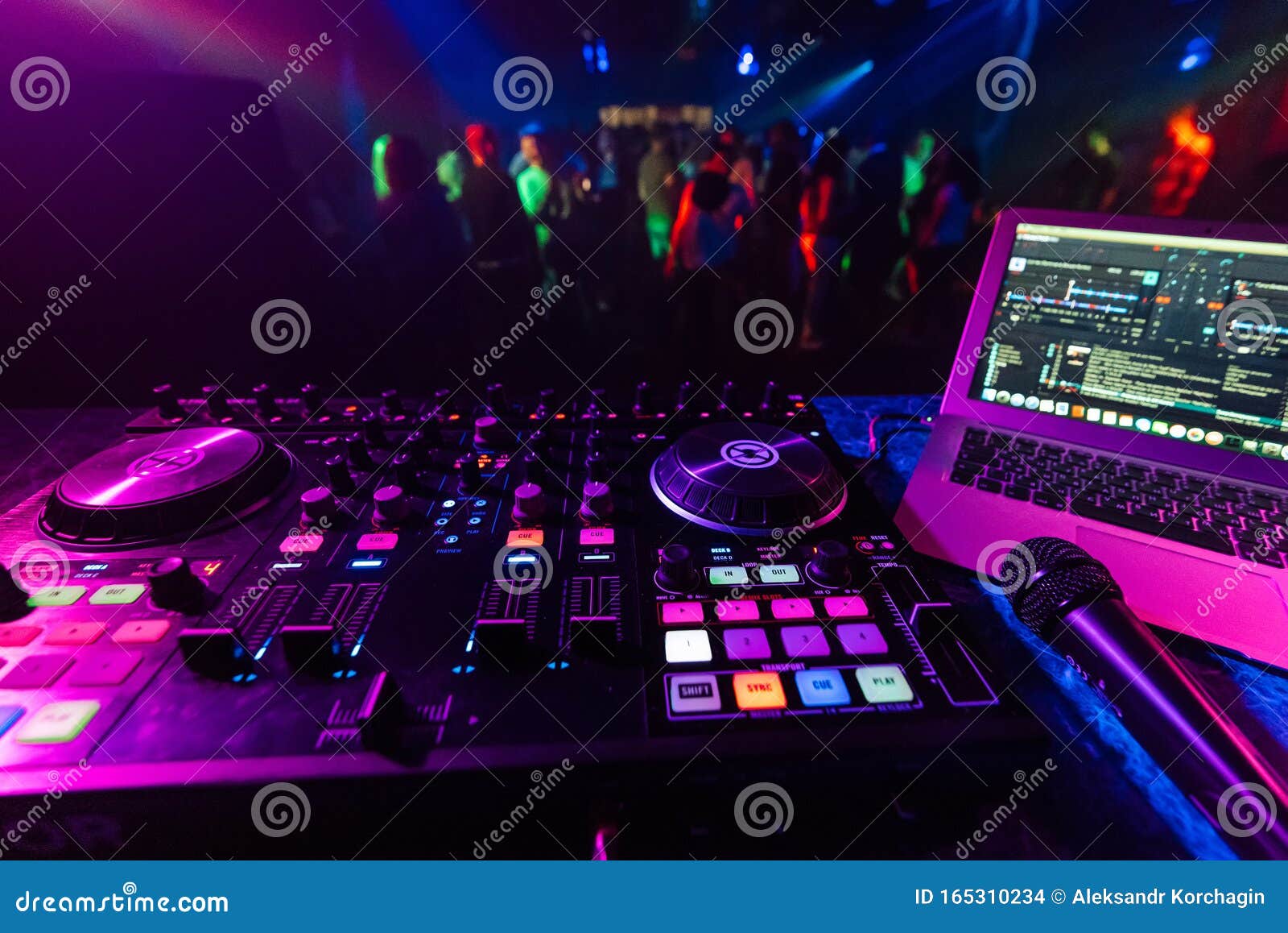 Music Controller DJ in the Booth on the Background of the Dance Floor  Editorial Stock Image - Image of event, instrument: 165310234