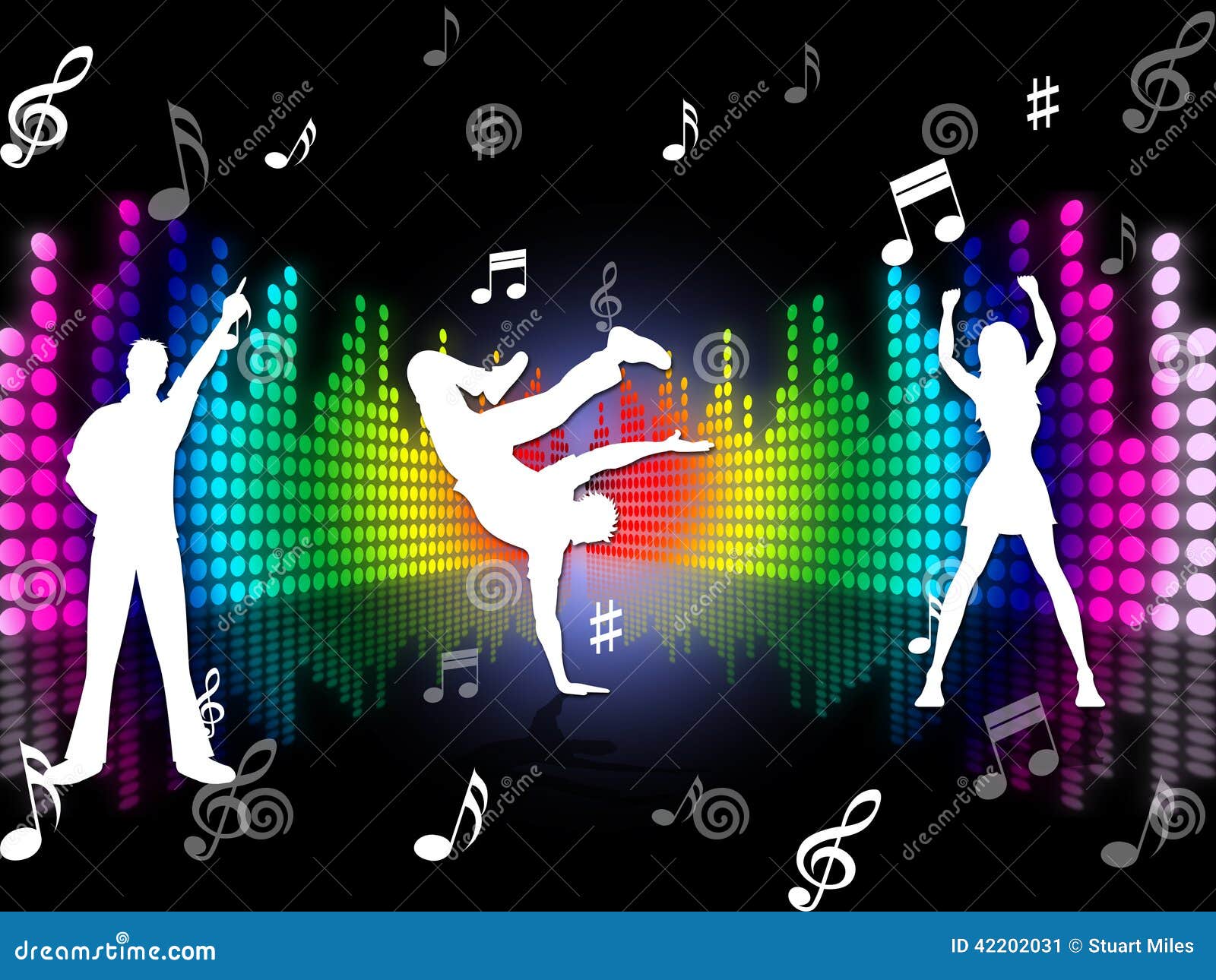 Music Dancing Representing Sound Track And Dance Stock Photo