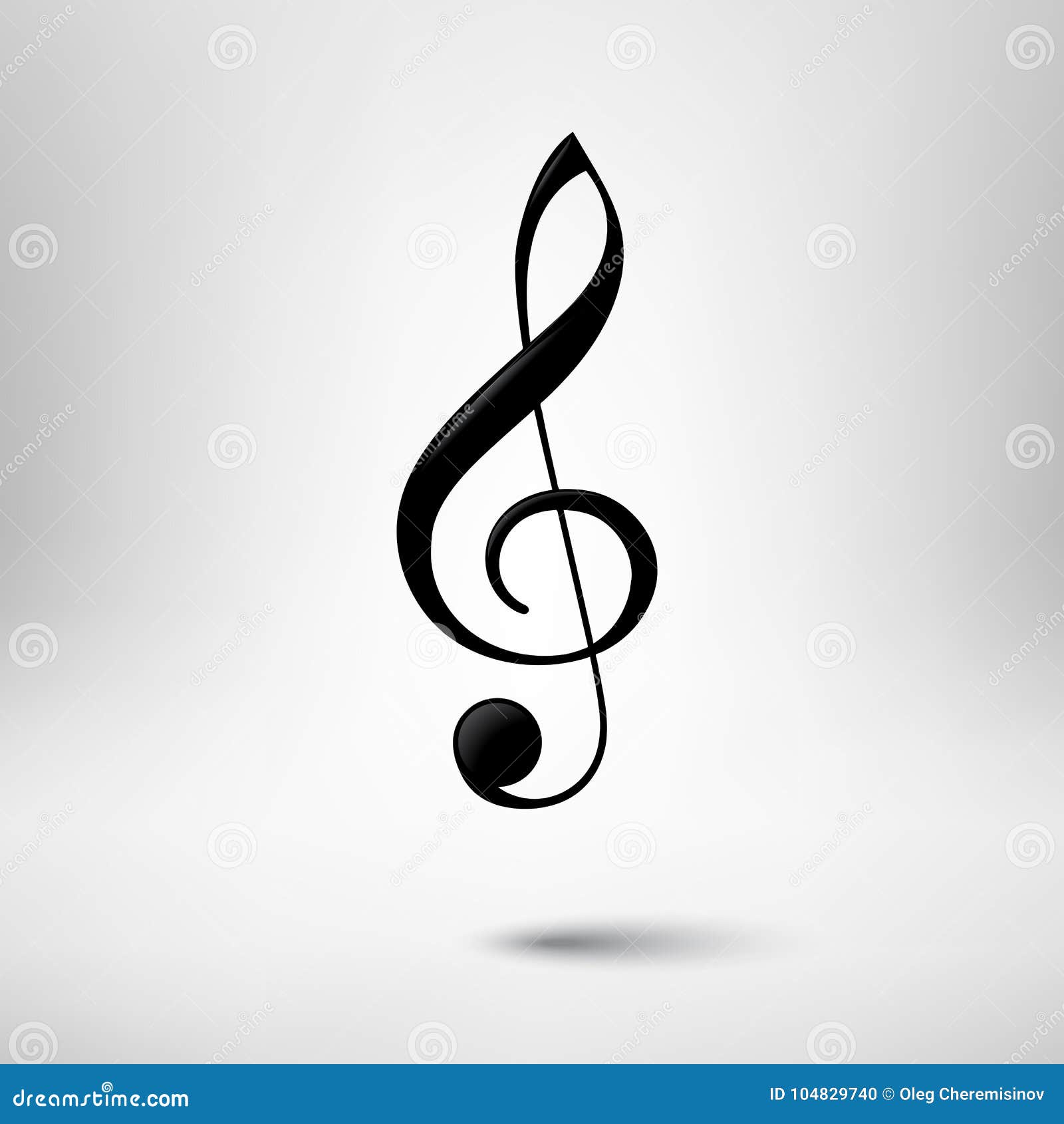 treble clef  icon. music  .