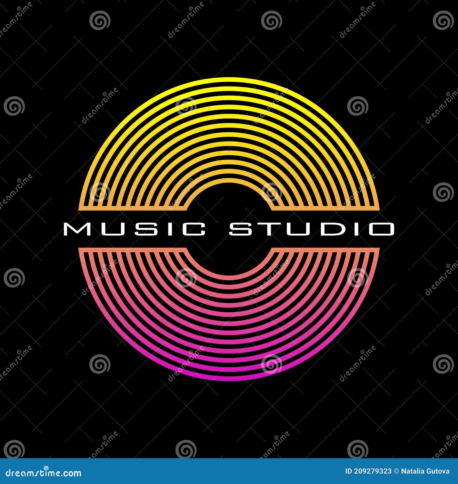 Music Disc Logo for a Recording Studio. Vinyl Record Poster. Cover for the Music  Album. Vector. Stock Vector - Illustration of cover, record: 209279323