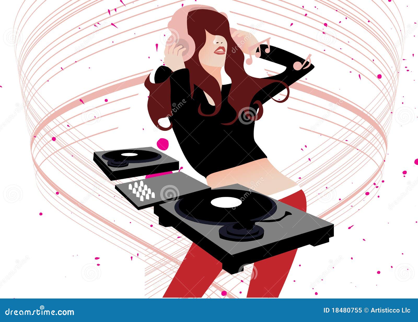 Music DJ stock vector. Illustration of draw, disc, celebration - 18480755