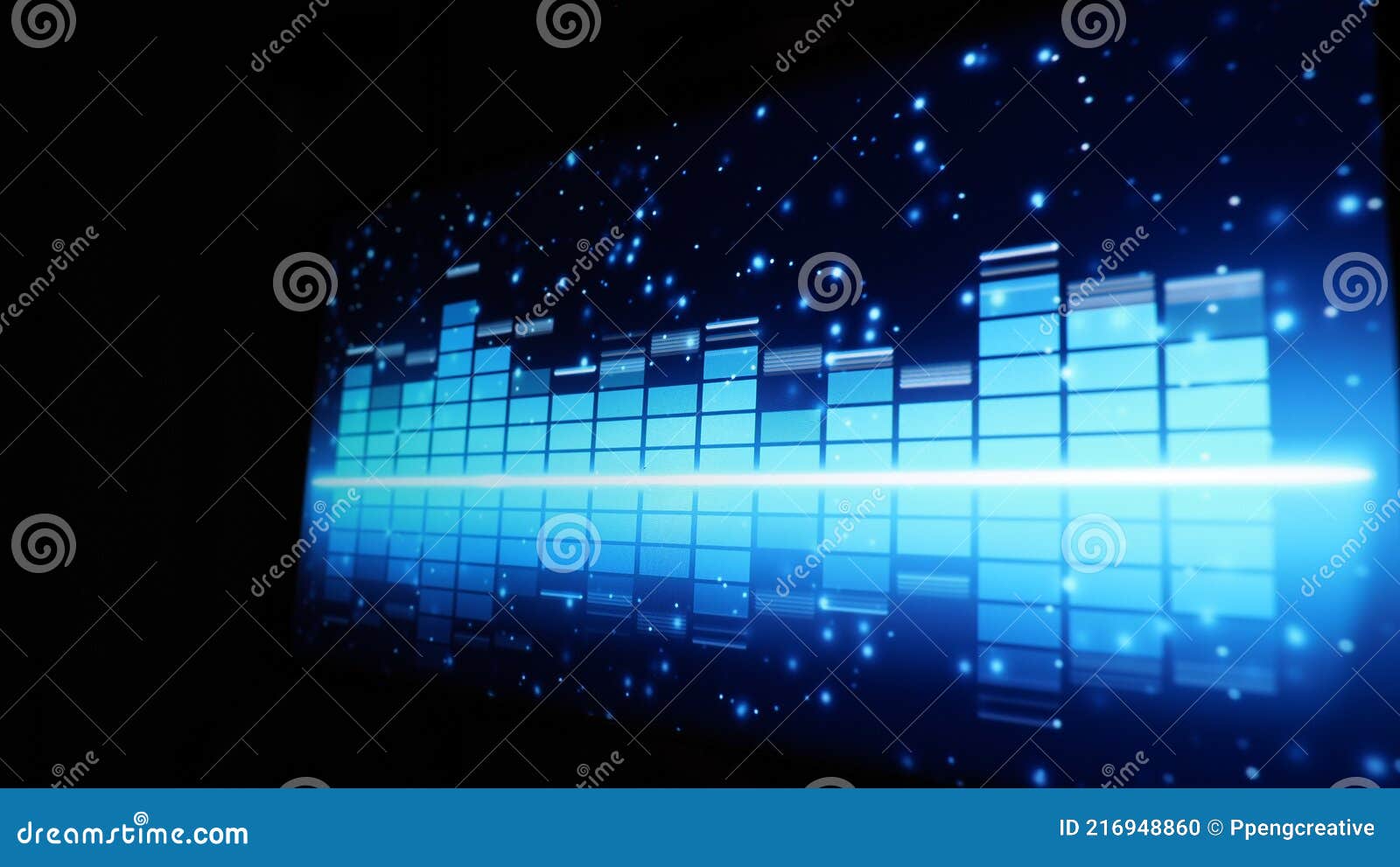 Music Equalizer Bar. Audio Waveform Equalizer on Screen Black