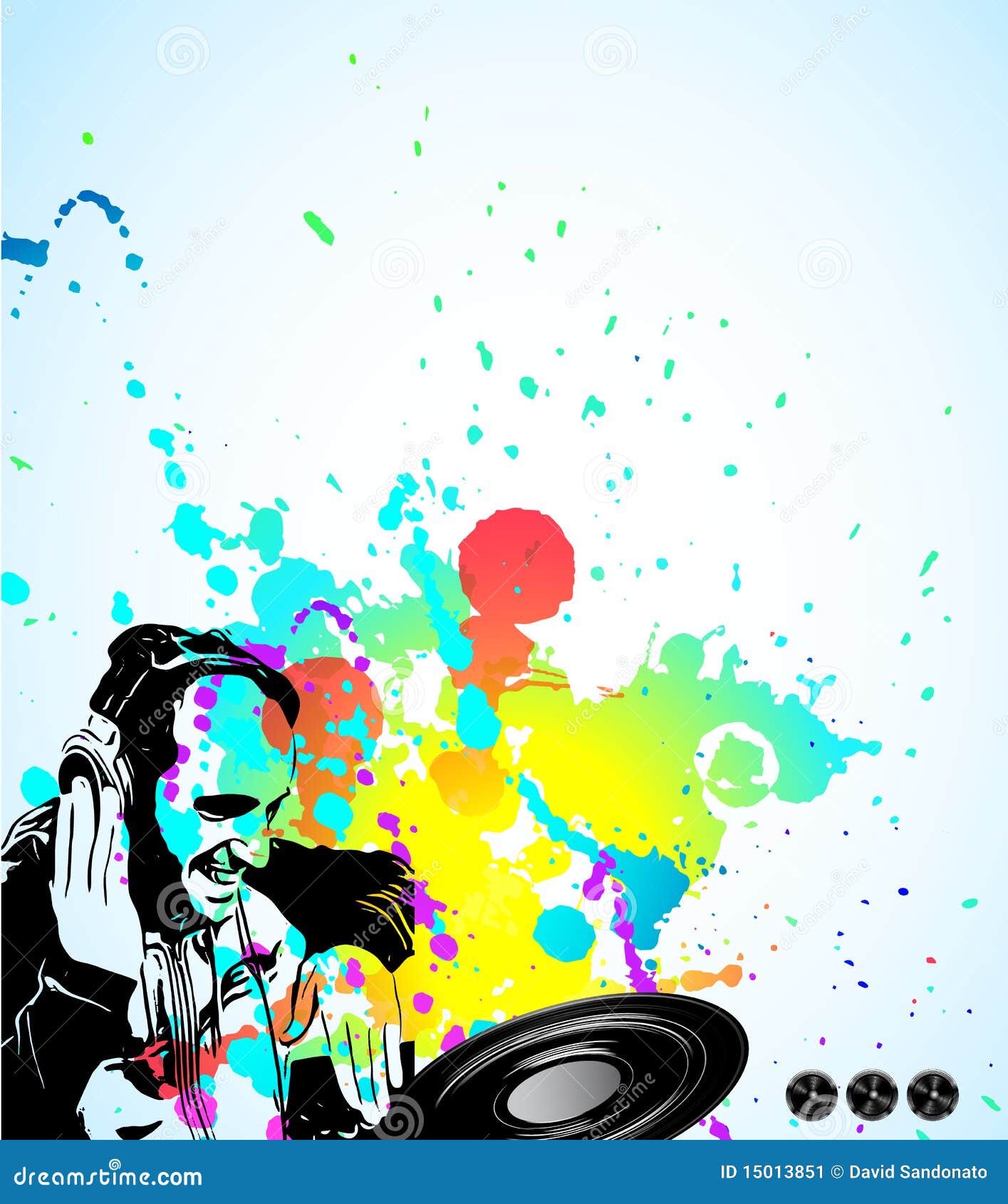 Music Event Background With Dj Shape Stock Illustration Image