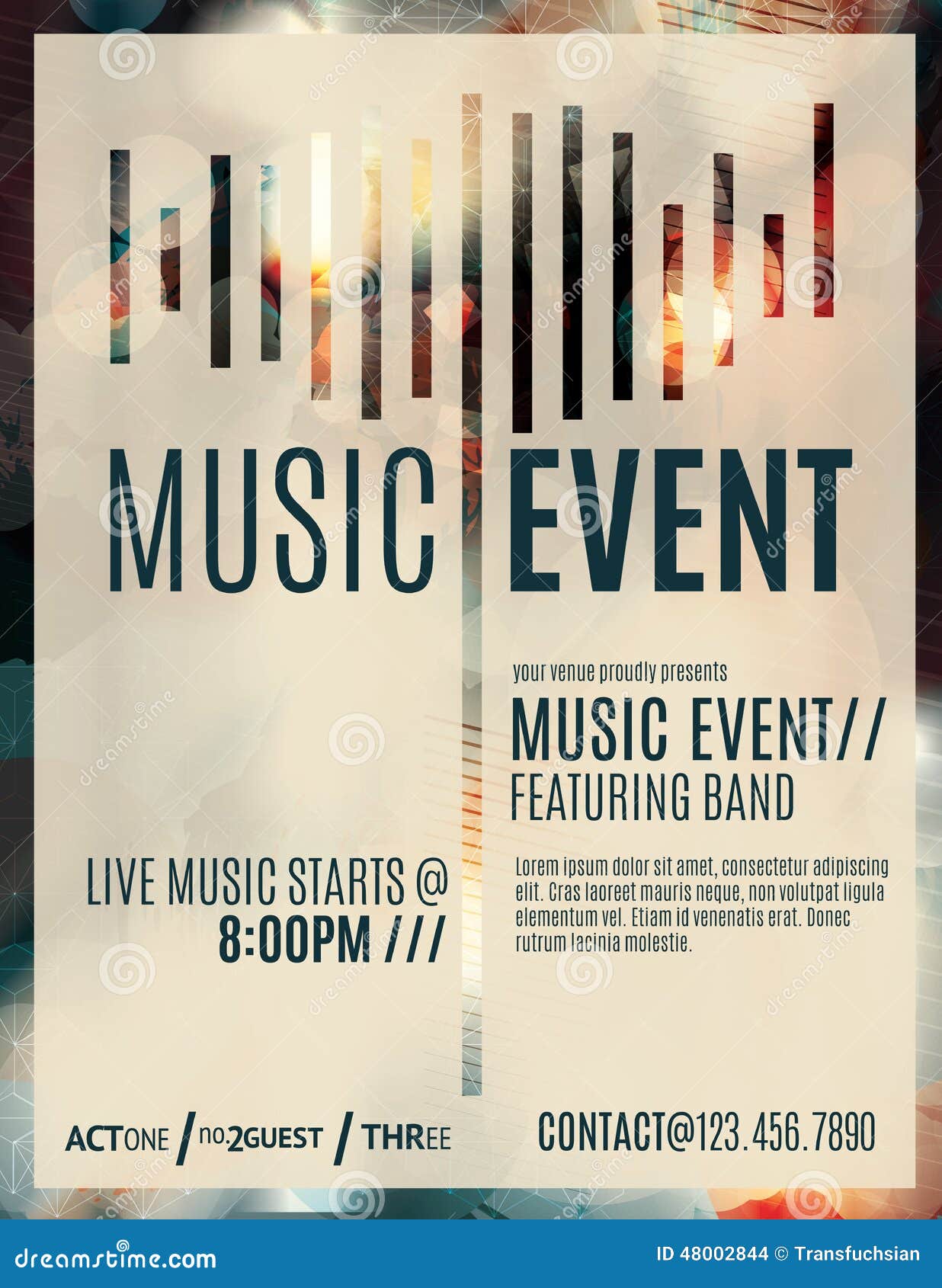 Music Event Flyer Template Stock Vector Illustration Of Background